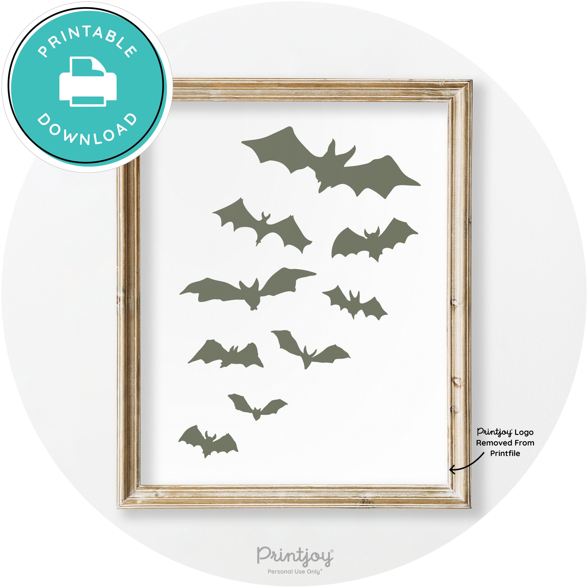 Halloween Bats Silhouette Modern Vintage Wall Art Free Printable