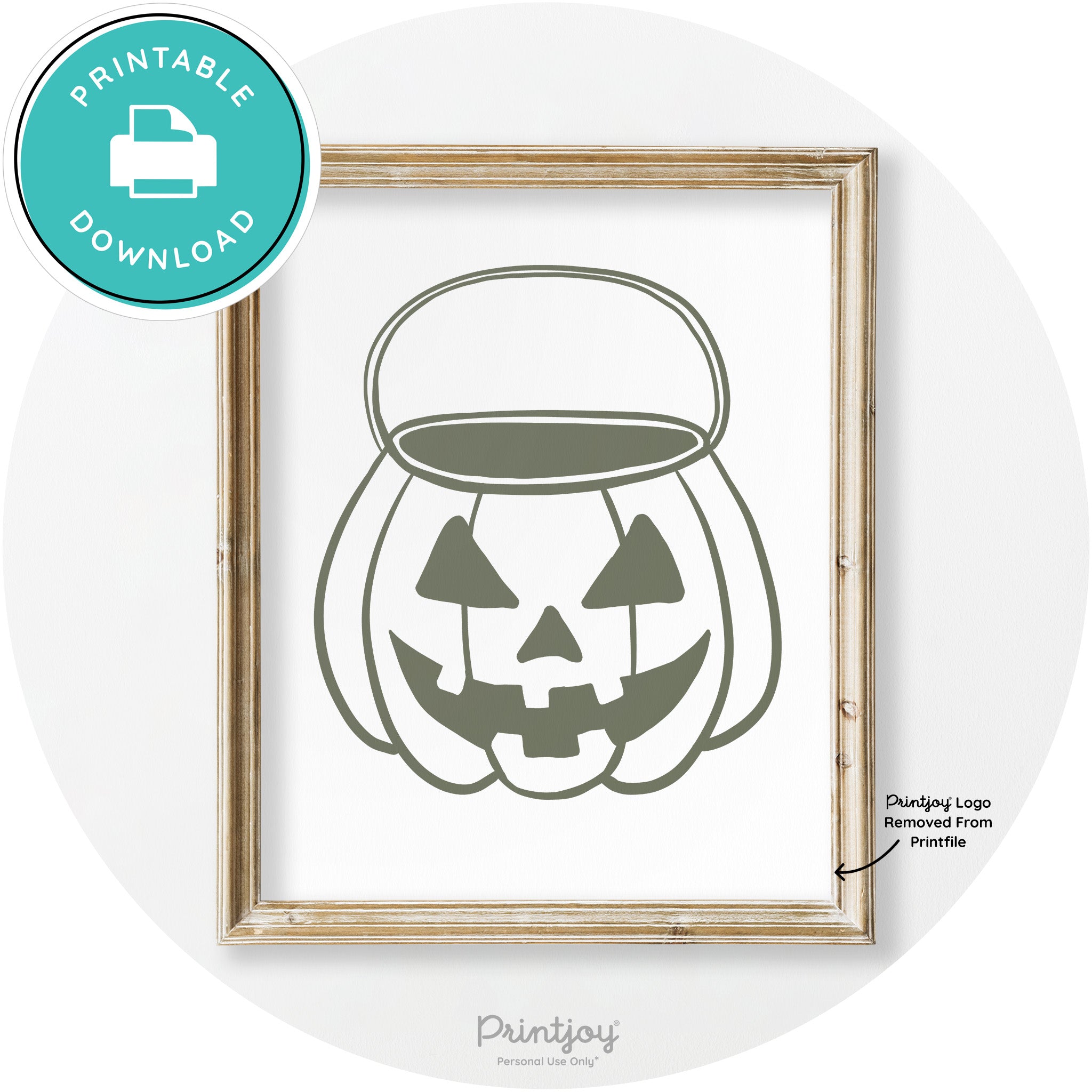 Jack O Lantern Treat Bucket Vintage Halloween Wall Art Free Printable