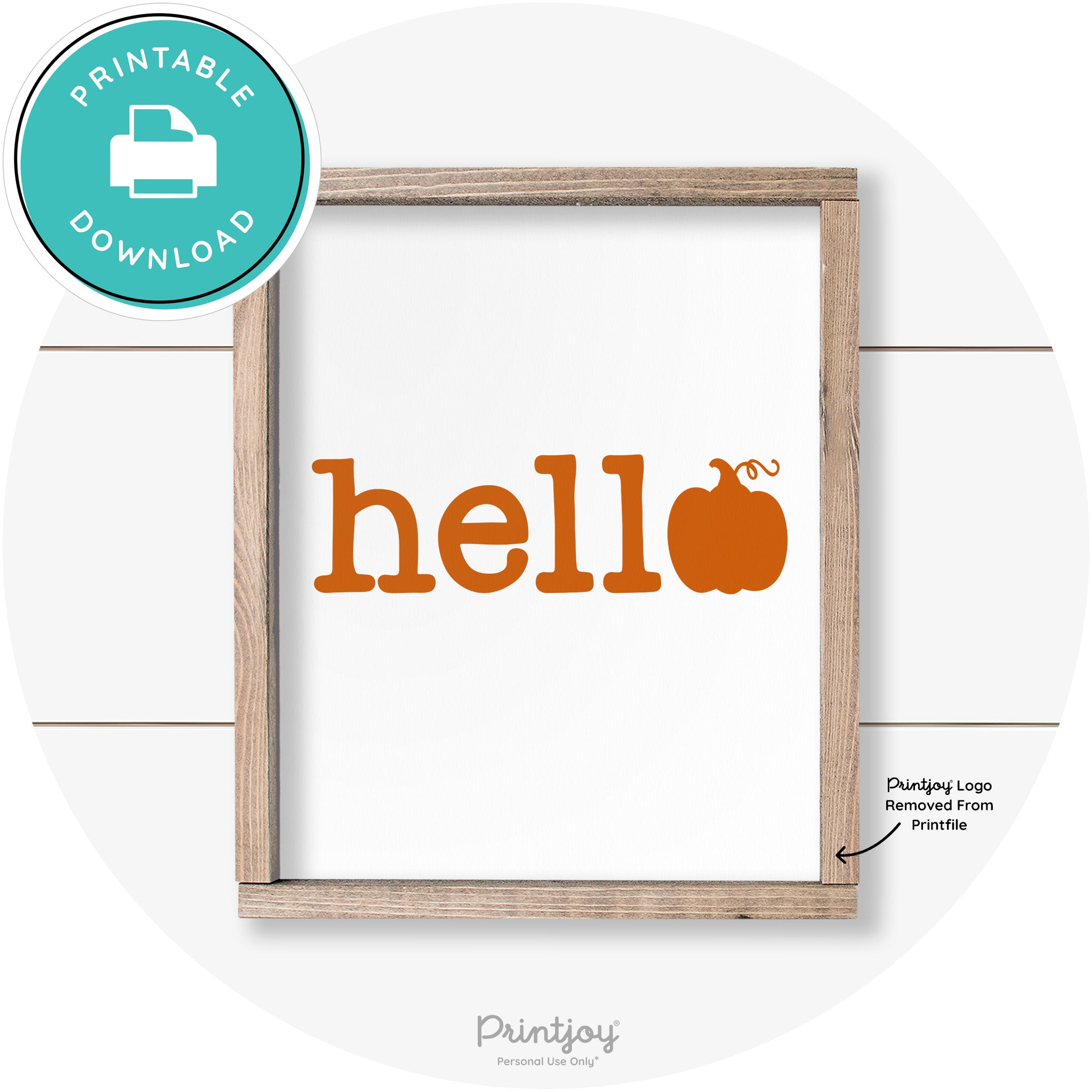 Hello Pumpkin Fall Autumn Cute Farmhouse Wall Art Free Printable
