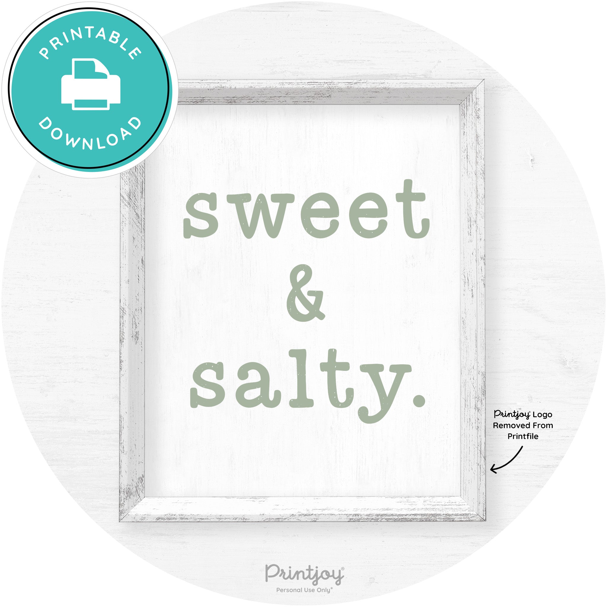 Sweet & Salty Southern Kitchen Farmhouse Wall Art Free Printable