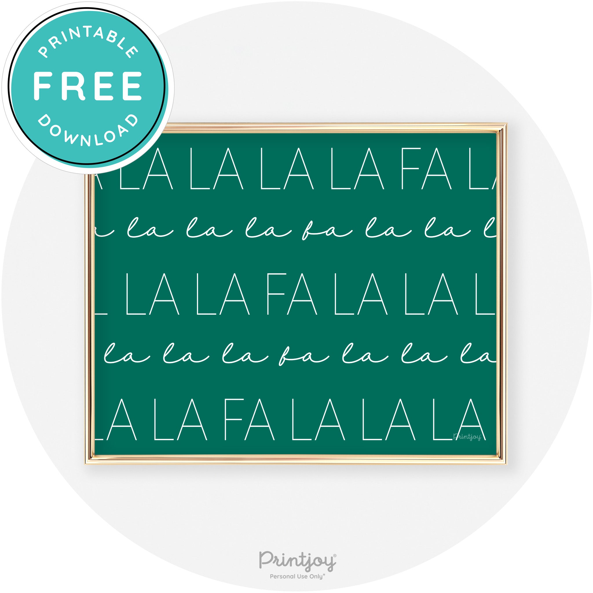 Fa La La Pattern Cute Modern Chic Wall Art Decor Free Printable