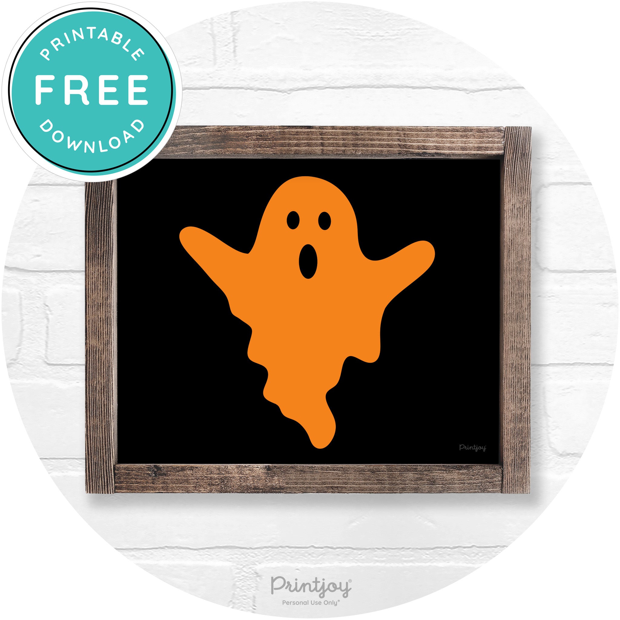 Halloween Cute Ghost Rustic Farmhouse Wall Art Free Printable