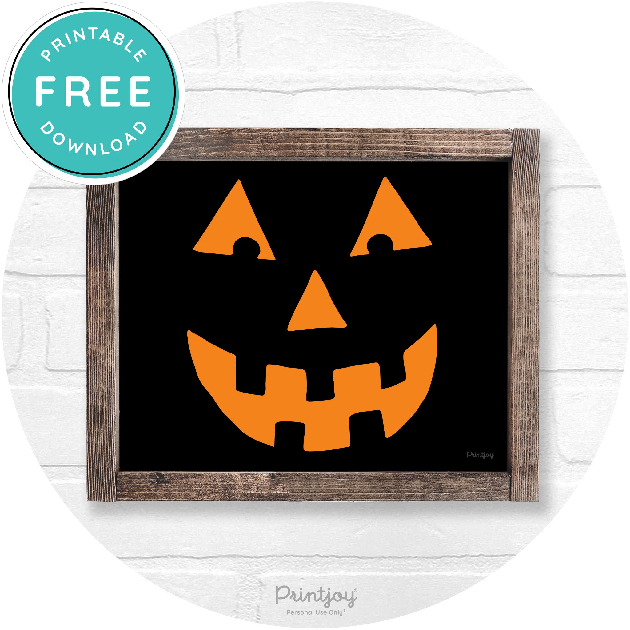 Jack O Lantern Halloween Rustic Farmhouse Wall Art Printable