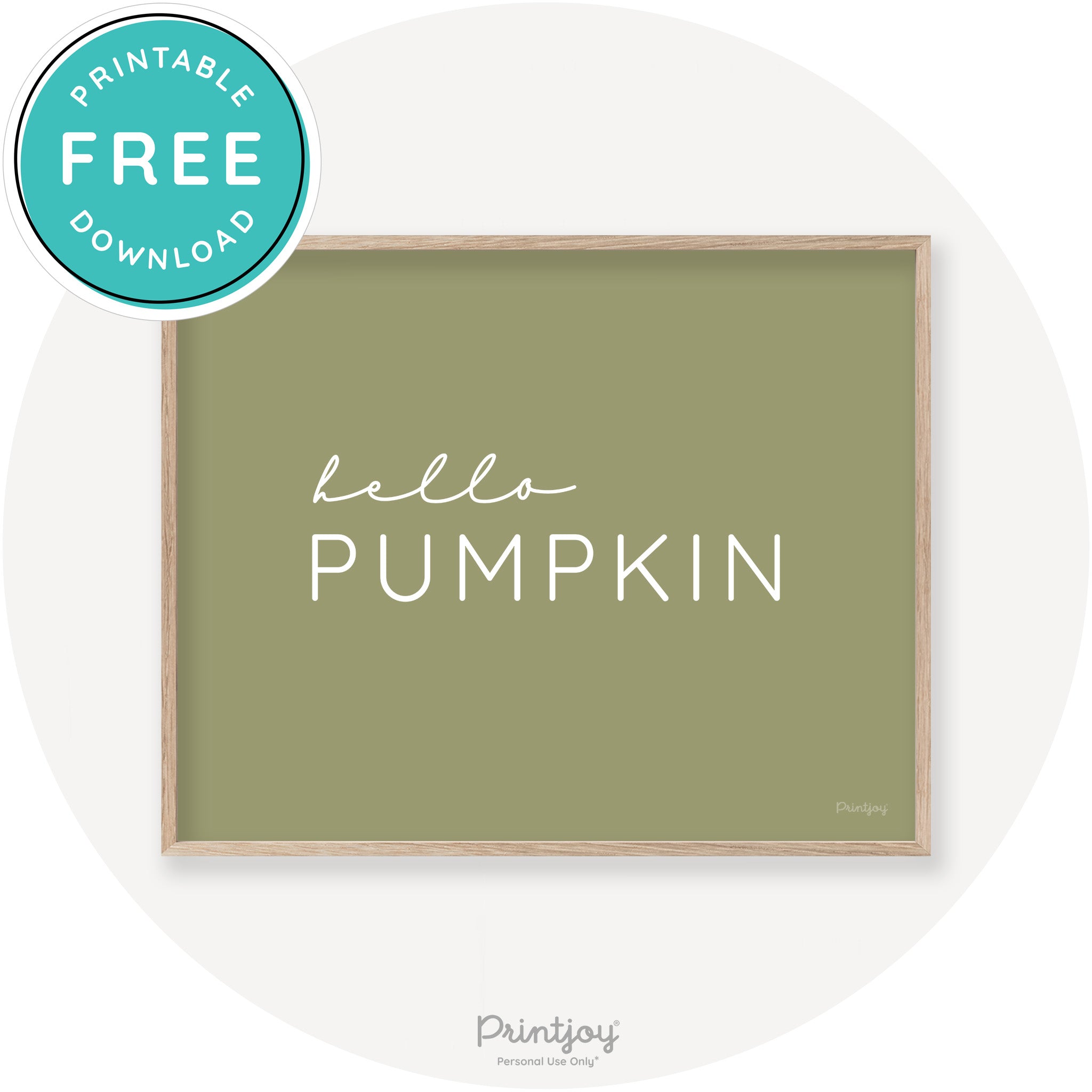 Hello Pumpkin Simple Cute Modern Chic Decor Wall Art Printable