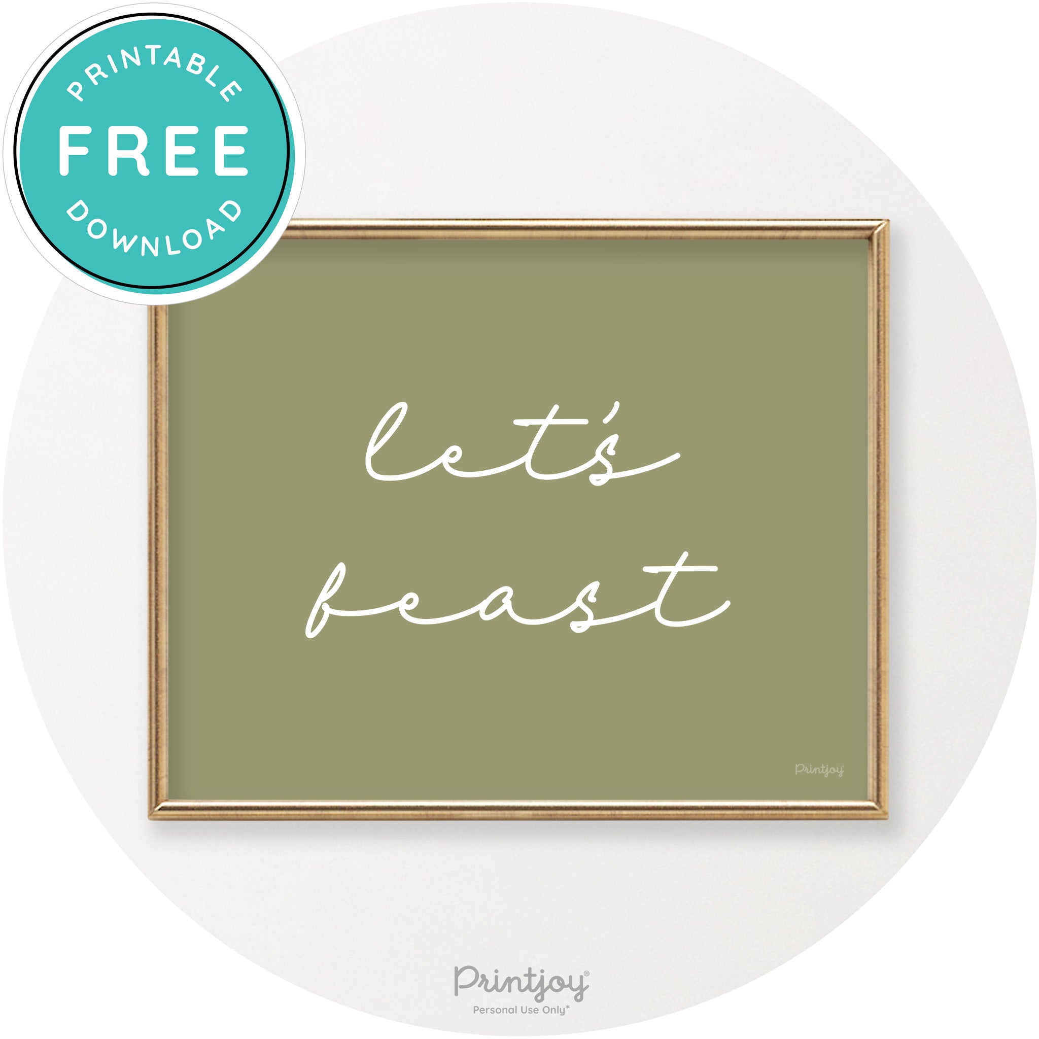 Let's Feast Cute Thanksgiving Modern Chic Wall Art Printable