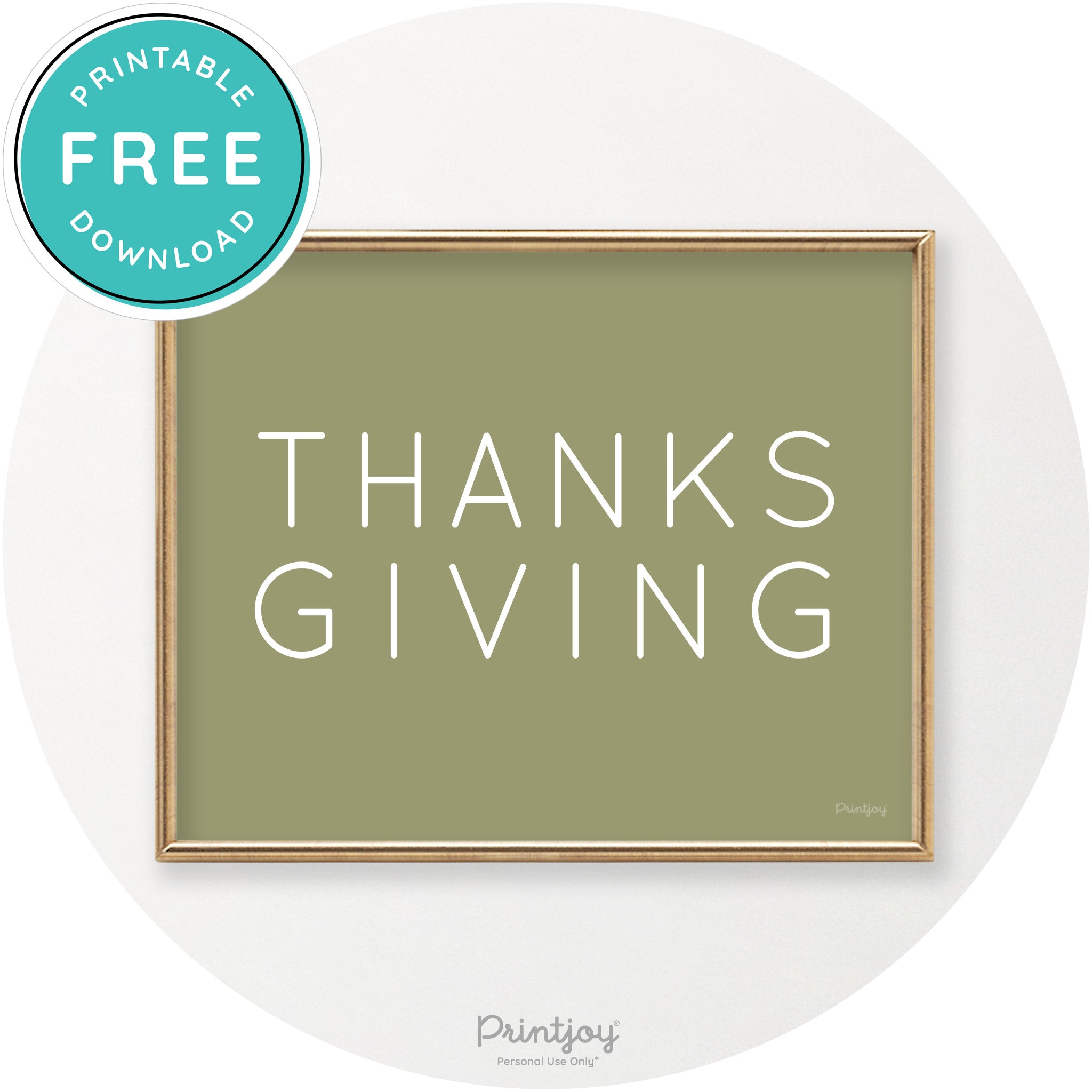 Thanksgiving Cute Typography Modern Chic Wall Art Printable