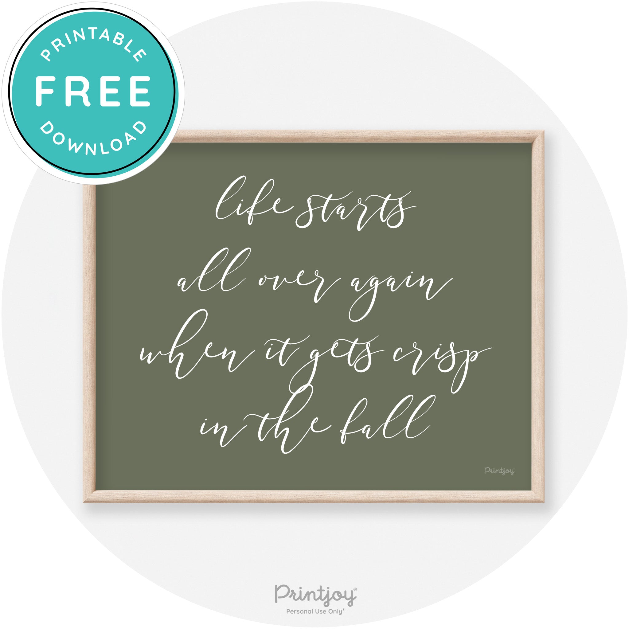 Fall Quote Modern Transitional Decor Wall Art Printable