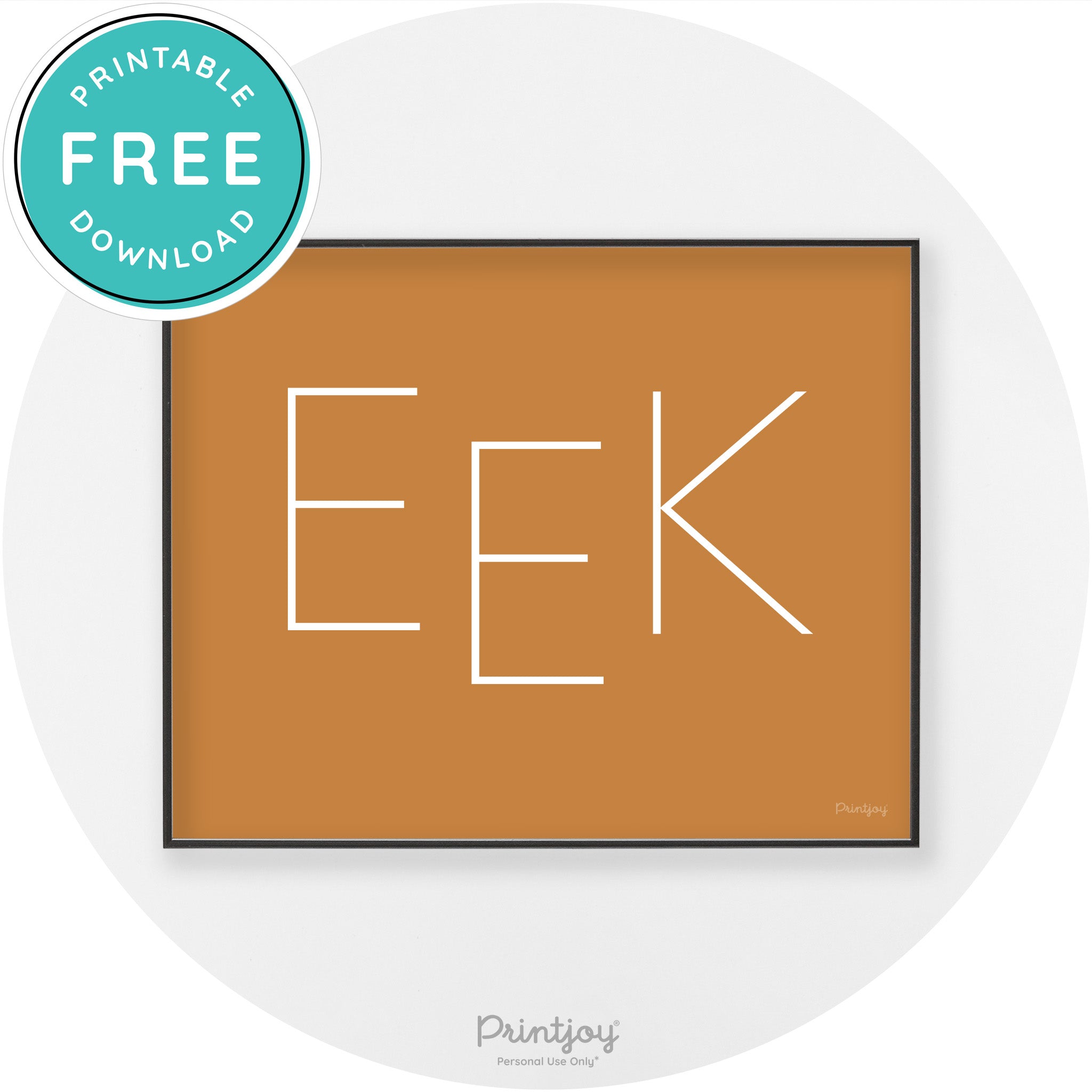 Eek Halloween Modern Chic Lettering Wall Art Decor Free Printable