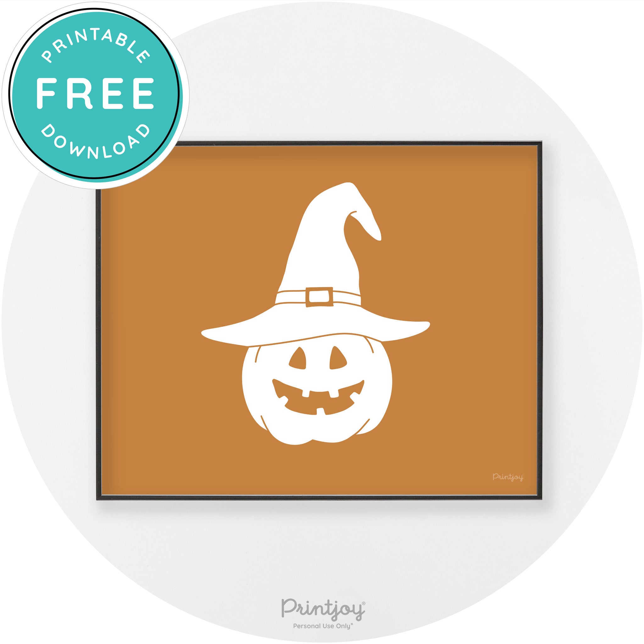 Halloween Cute Witch Jack O Lantern Chic Wall Art Printable