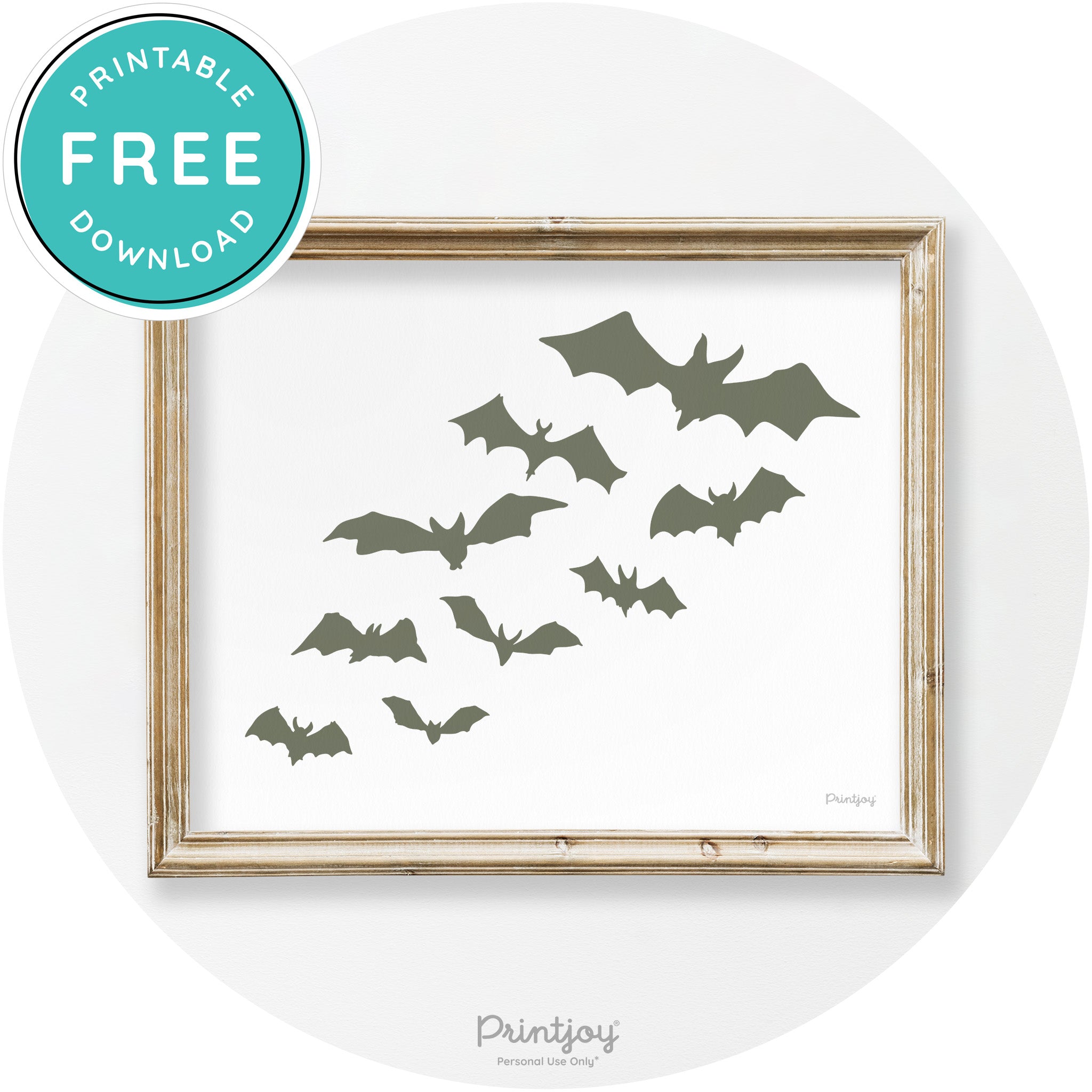 Halloween Bats Silhouette Modern Vintage Wall Art Free Printable