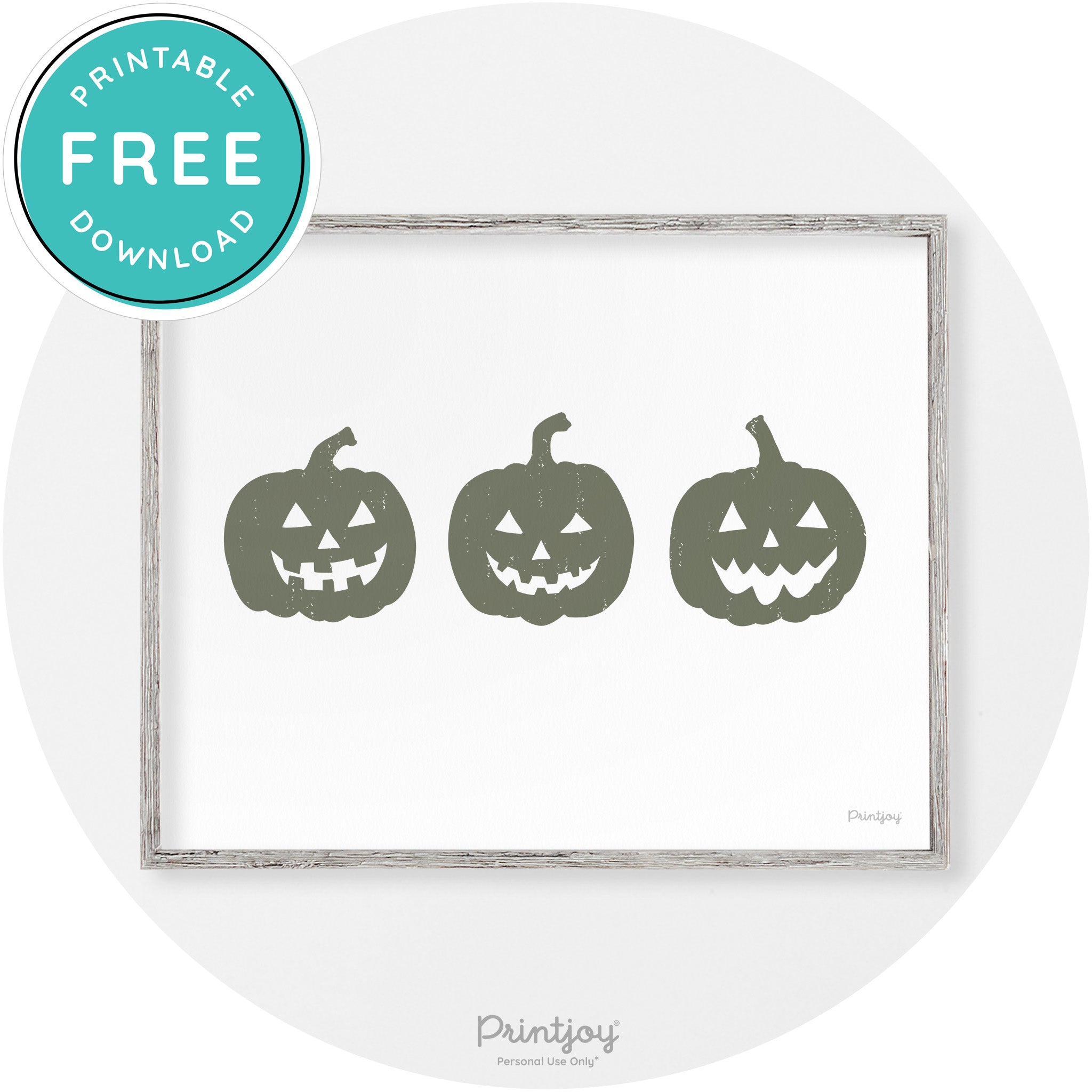 Halloween Jack O Lantern Pumpkins Vintage Wall Art Free Printable - Printjoy