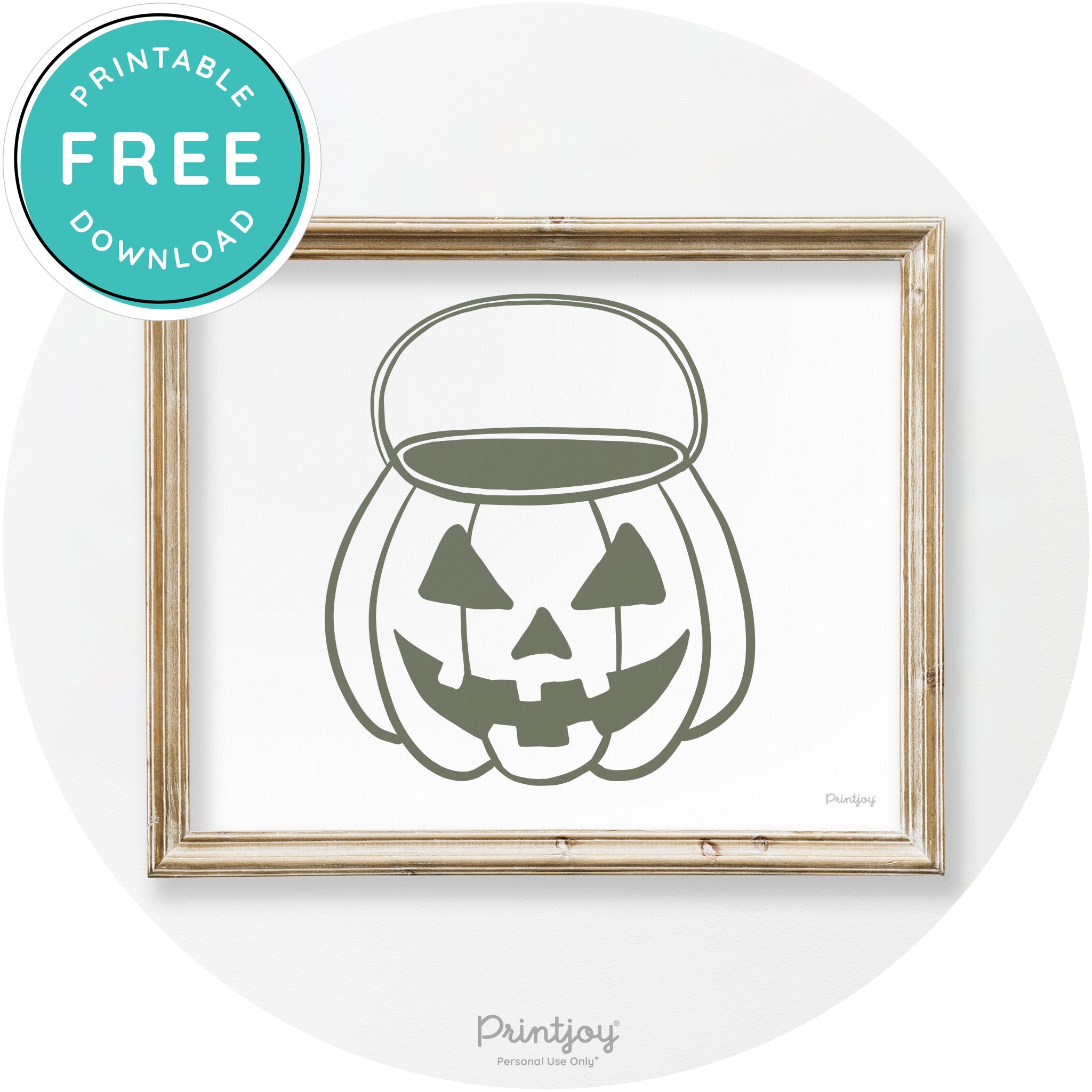 Jack O Lantern Treat Bucket Vintage Halloween Wall Art Free Printable