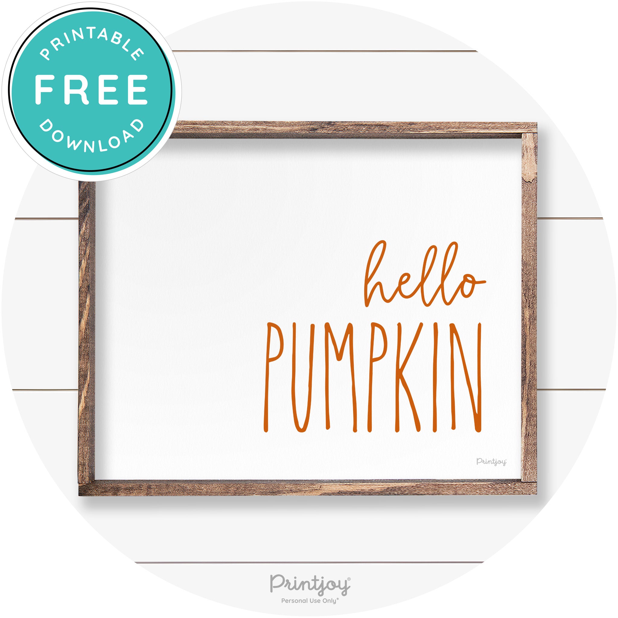 Hello Pumpkin Cute Fun Simple Farmhouse Wall Art Free Printable