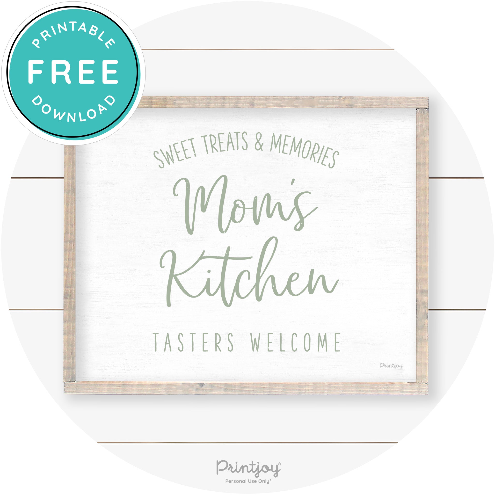 Mom's Kitchen Tasters Welcome Farmhouse Wall Art Free Printable
