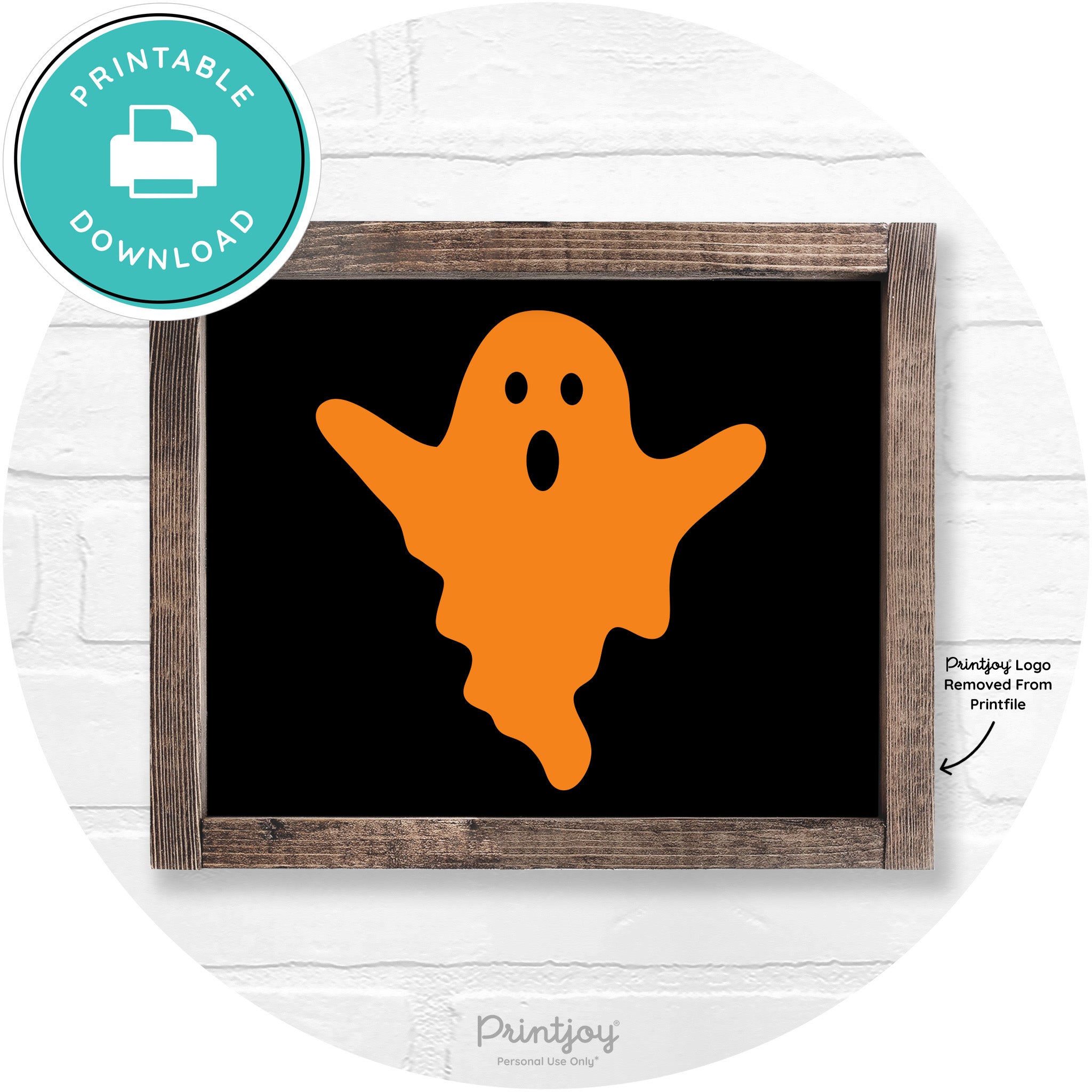 Halloween Cute Ghost Rustic Farmhouse Wall Art Free Printable