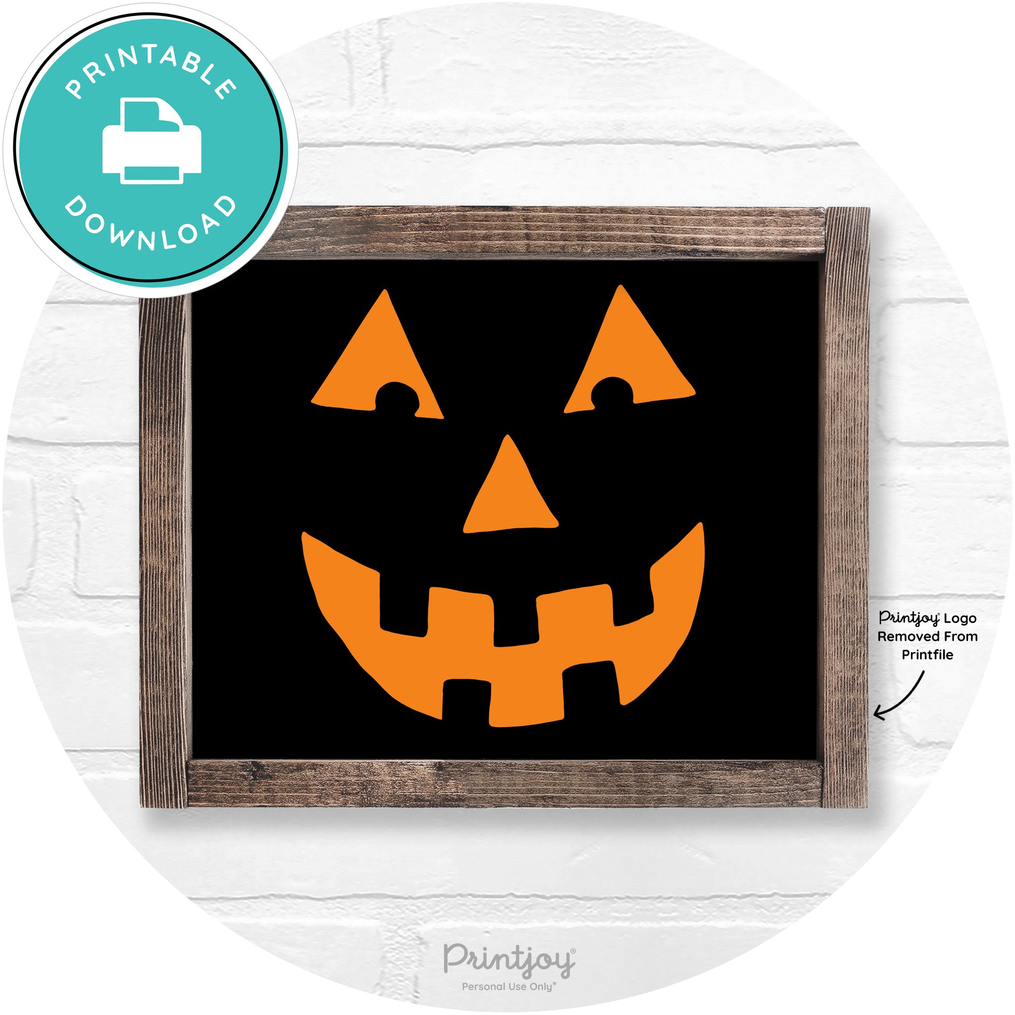 Jack O Lantern Halloween Rustic Farmhouse Wall Art Printable