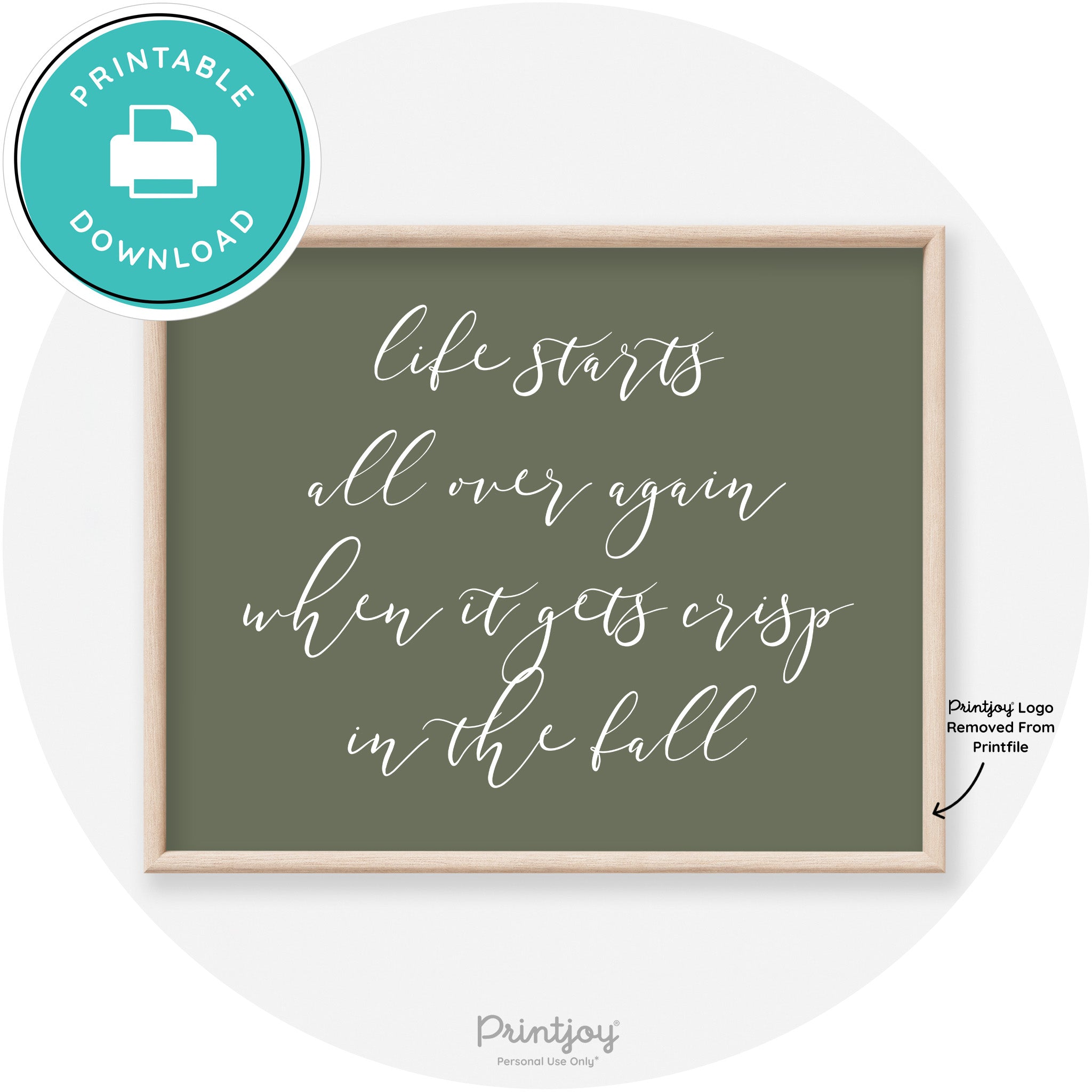 Fall Quote Modern Transitional Decor Wall Art Printable