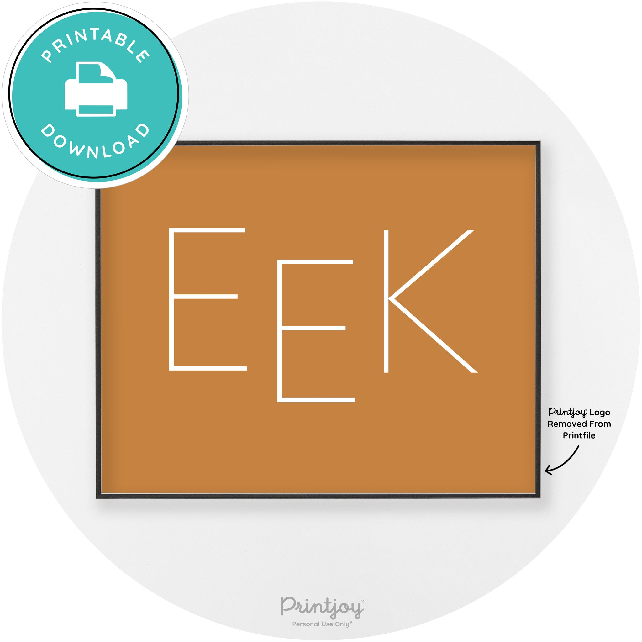 Eek Halloween Modern Chic Lettering Wall Art Decor Free Printable