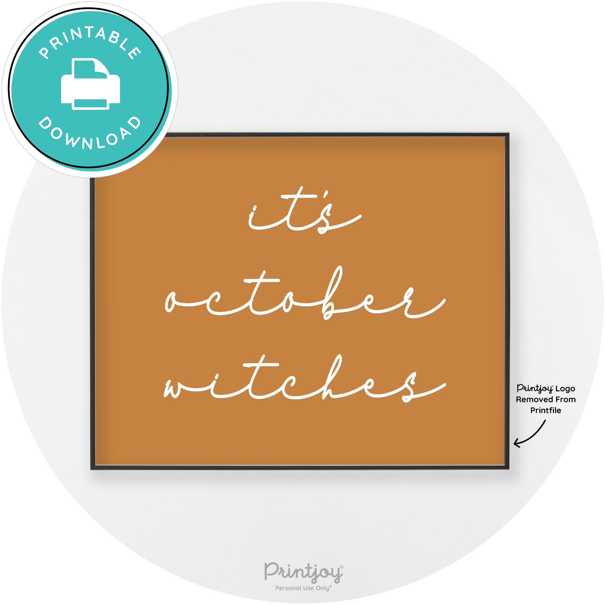 It's October Witches Halloween Modern Chic Wall Art Free Printable