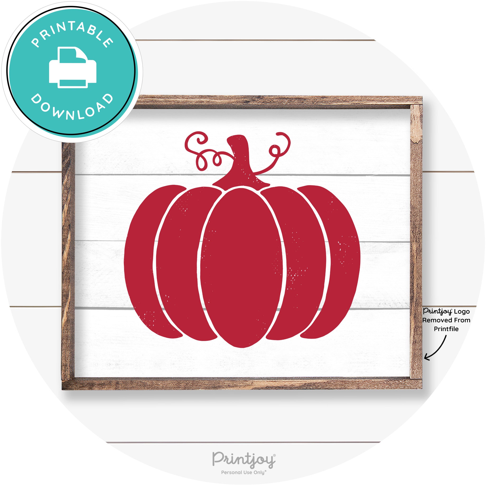 Pumpkin Thanksgiving Cute Farmhouse Wall Art Decor Free Printable - Printjoy