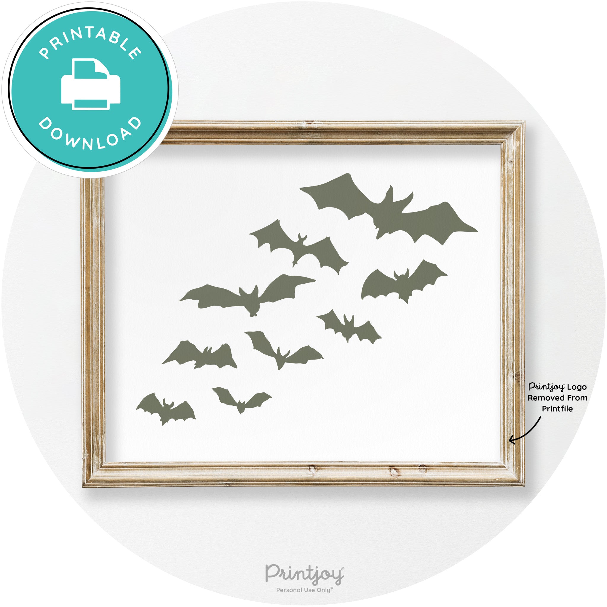 Halloween Bats Silhouette Modern Vintage Wall Art Free Printable