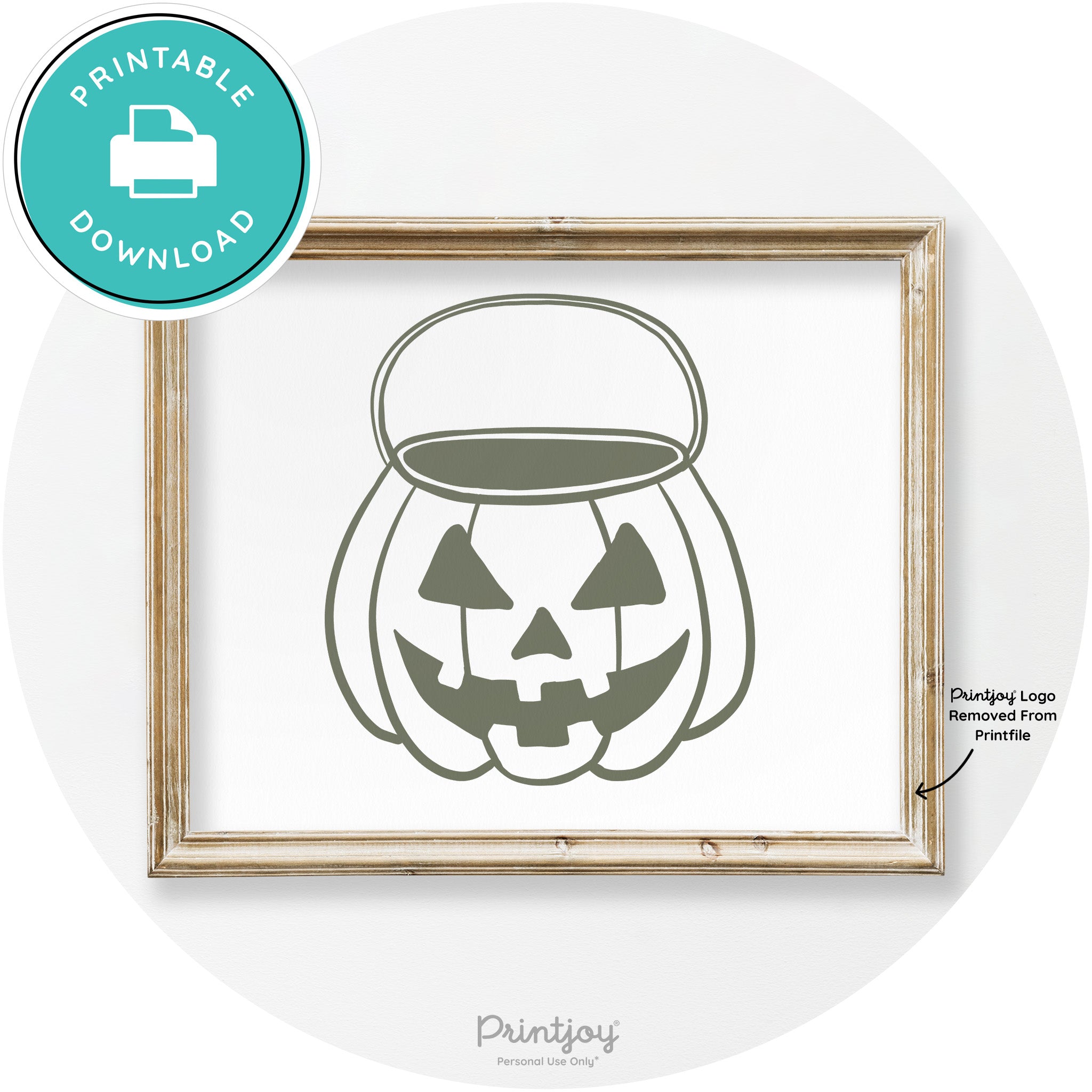 Jack O Lantern Treat Bucket Vintage Halloween Wall Art Free Printable