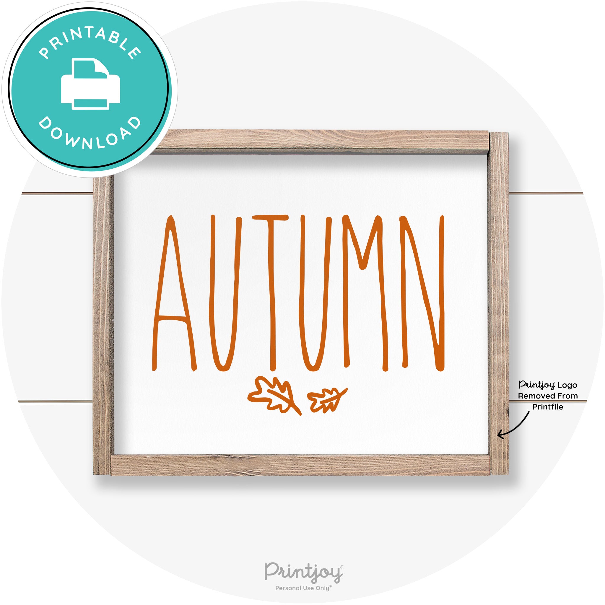 Autumn Leaves Cute Farmhouse Wall Art Decor Free Printable