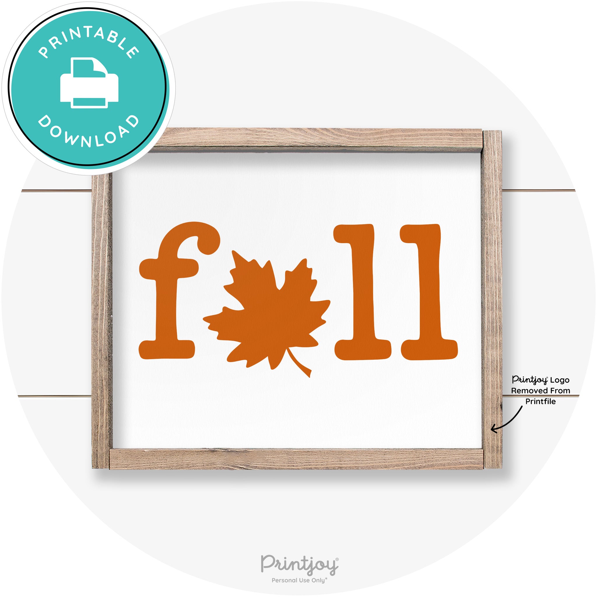 Fall Maple Leaf Cute Modern Farmhouse Wall Art Free Printable
