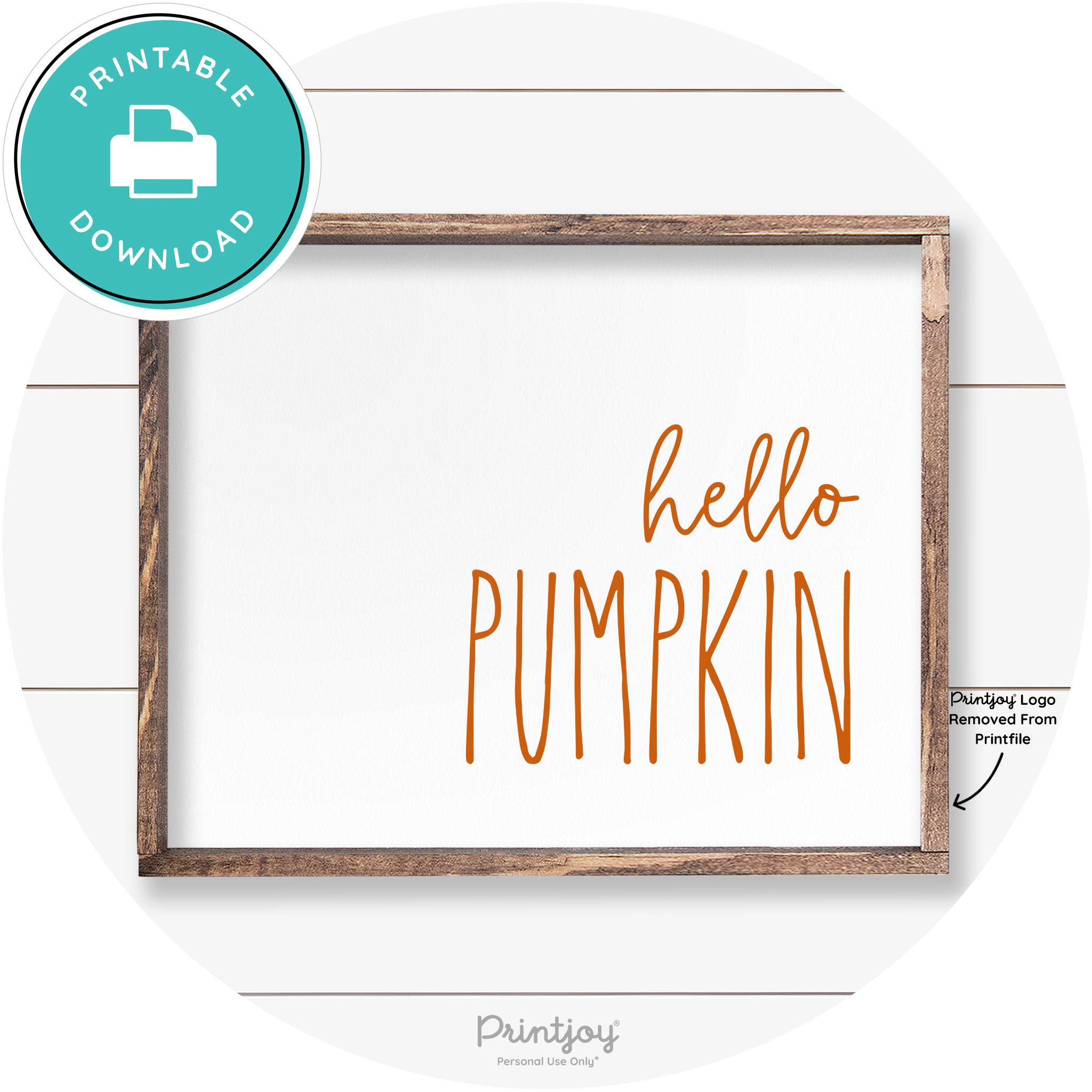 Hello Pumpkin Cute Fun Simple Farmhouse Wall Art Free Printable