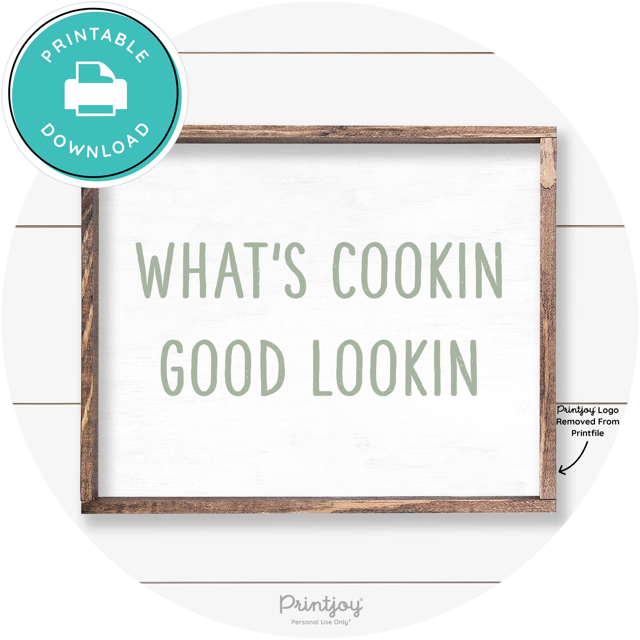 What's Cookin Good Lookin Farmhouse Kitchen Wall Art Free Printable