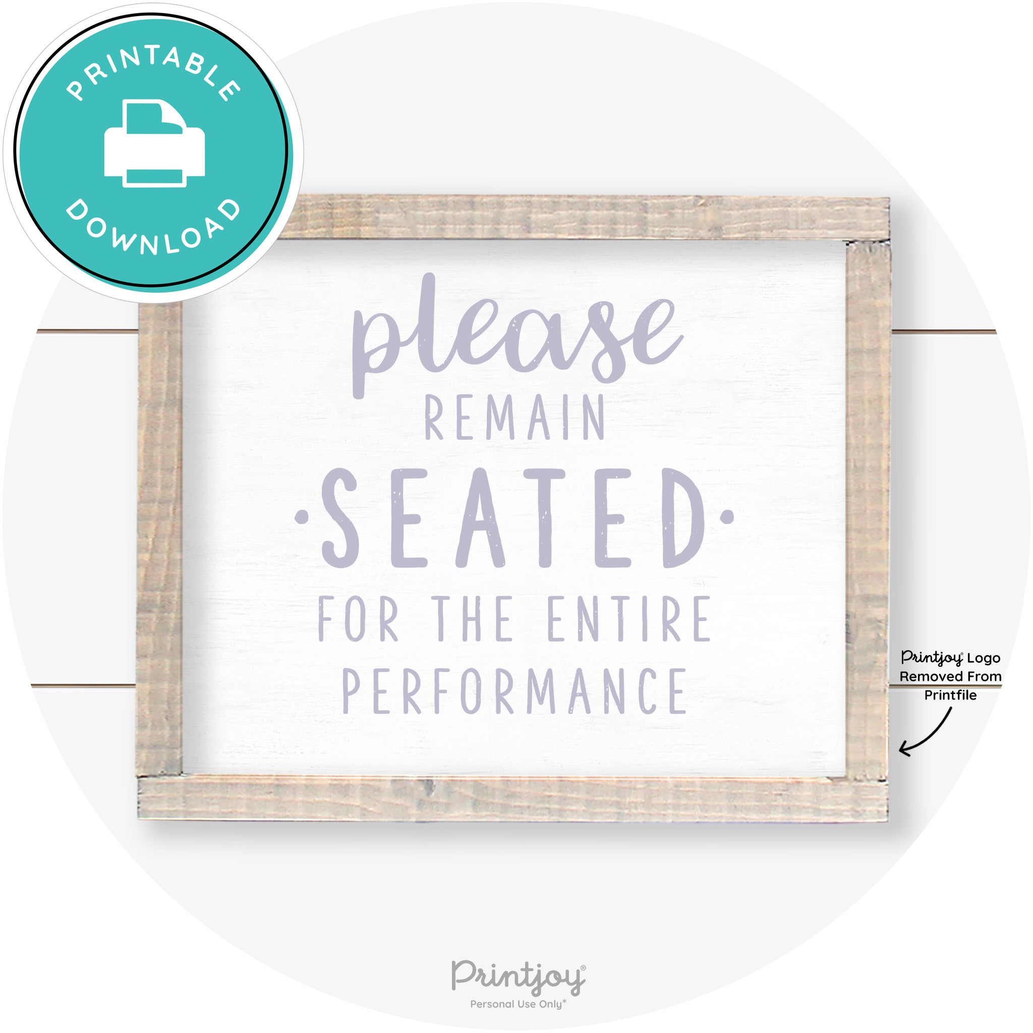 Please Remain Seated Funny Bathroom Farmhouse Art Free Printable