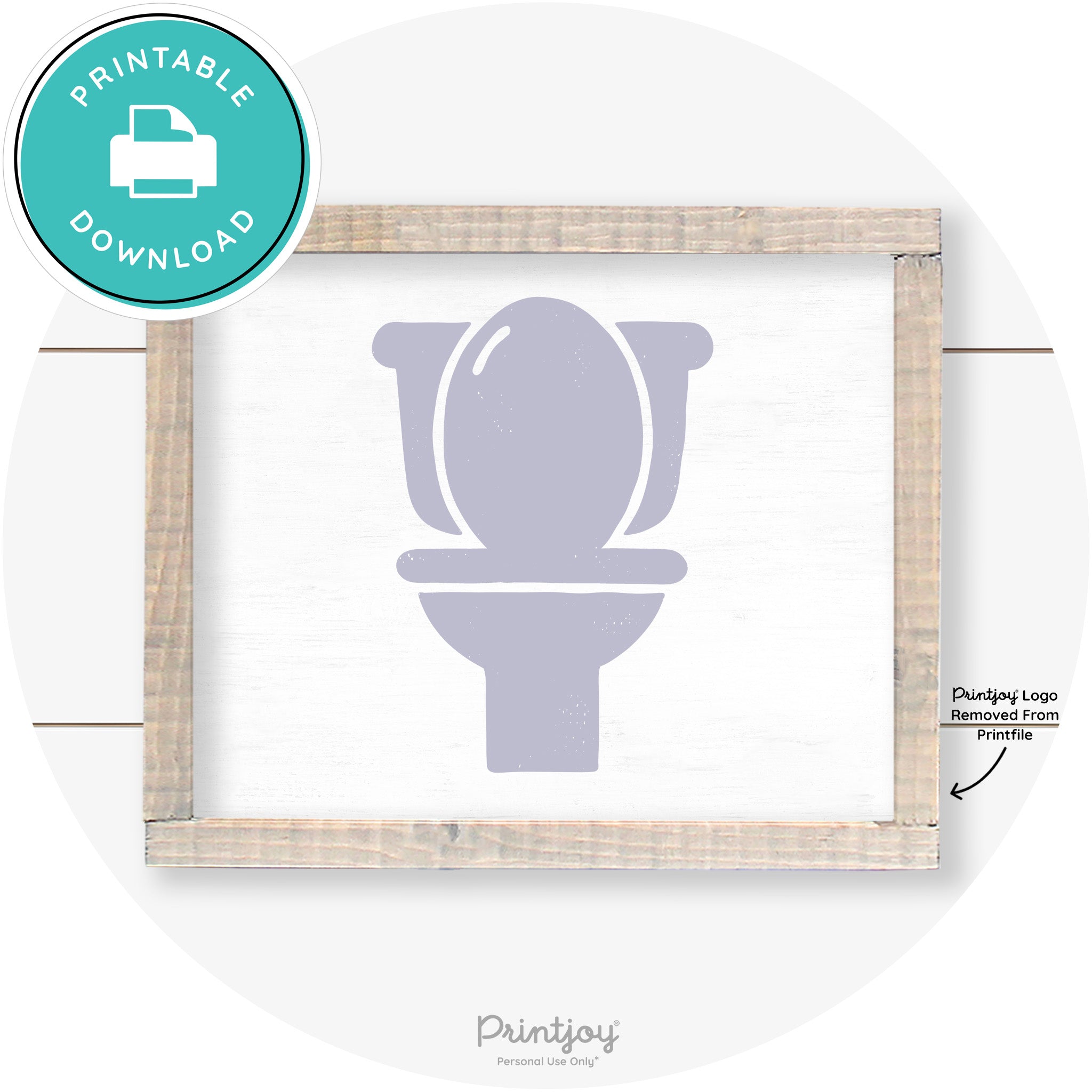 Toilet Seat Bathroom Sign Farmhouse Wall Art Decor Free Printable