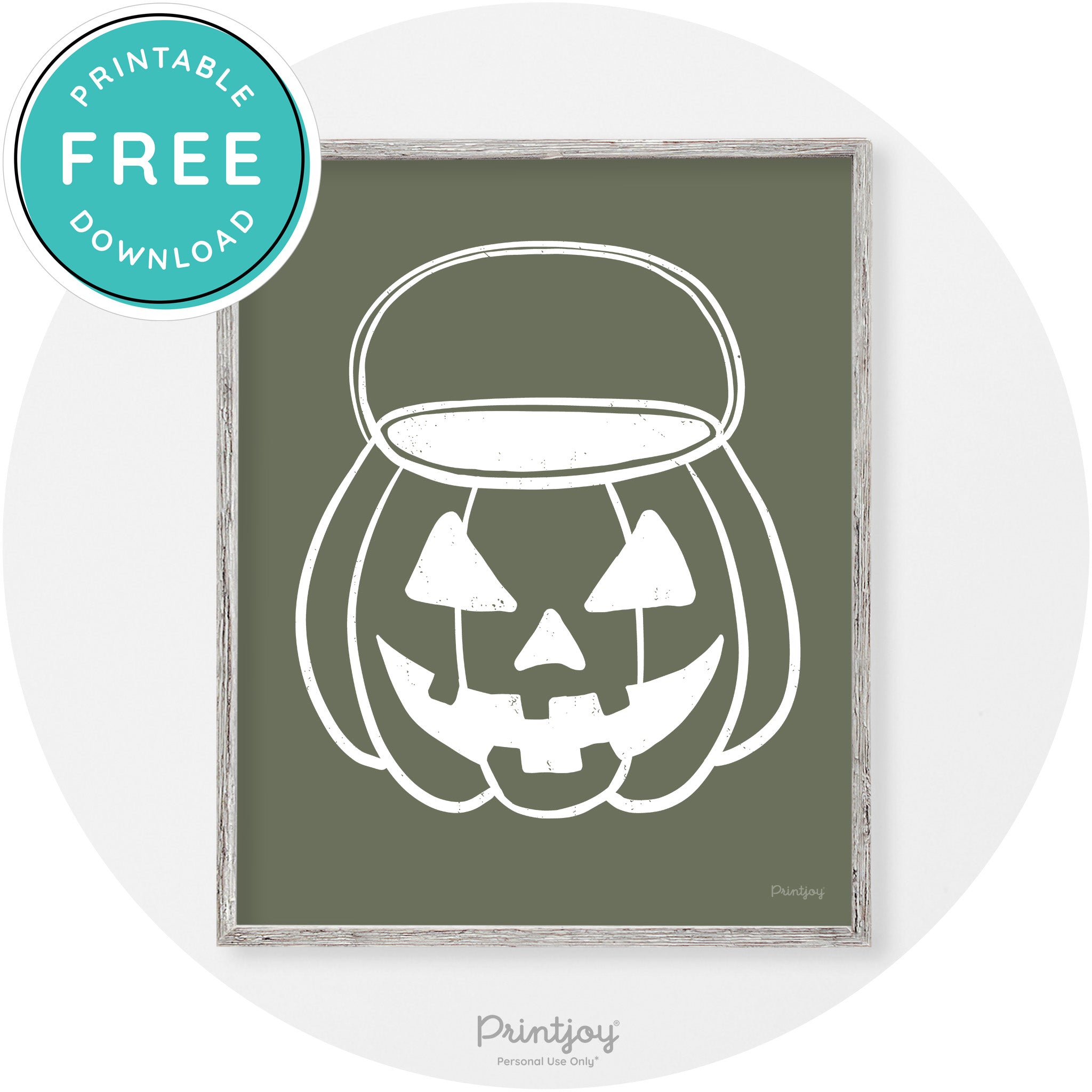 Jack O Lantern Treat Bucket Vintage Halloween Wall Art Free Printable - Printjoy
