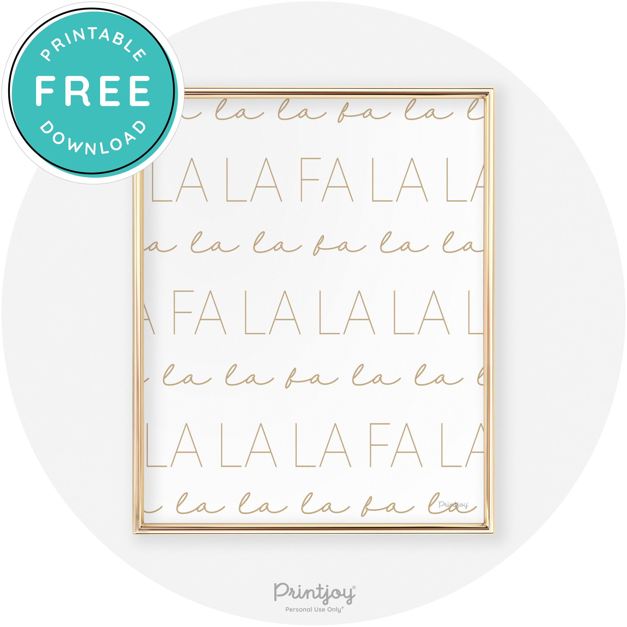 Fa La La Pattern Cute Modern Chic Wall Art Decor Free Printable
