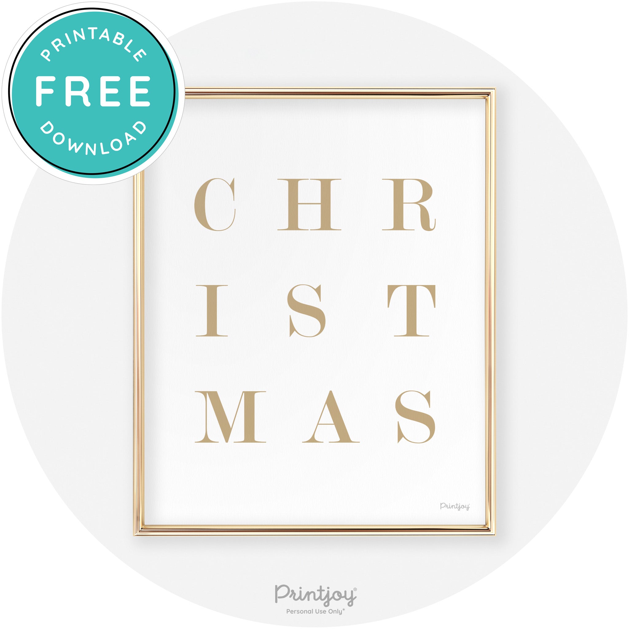 Christmas Typography Cute Modern Chic Decor Wall Art Free Printable