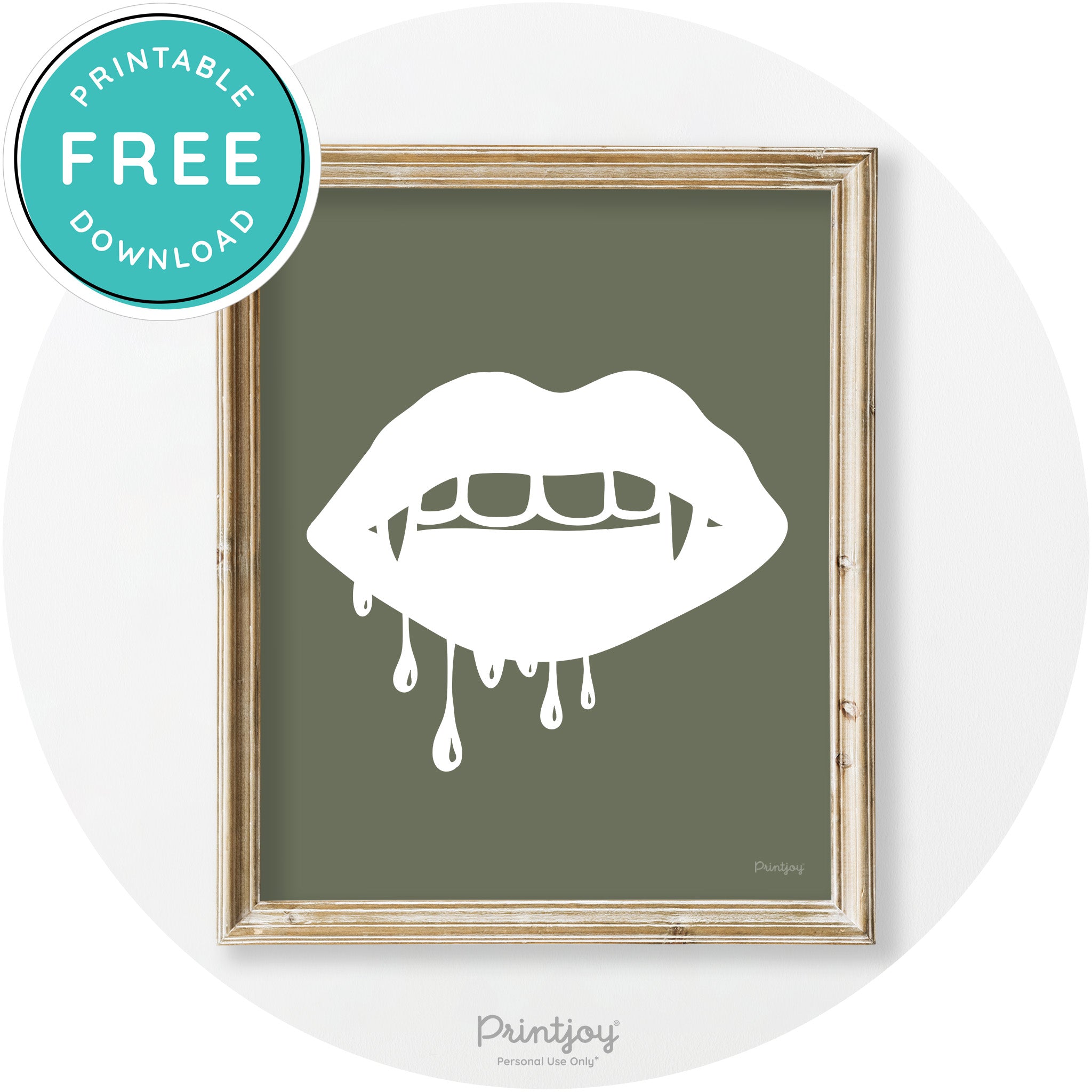 Dracula Fangs Teeth Modern Vintage Halloween Wall Art Free Printable