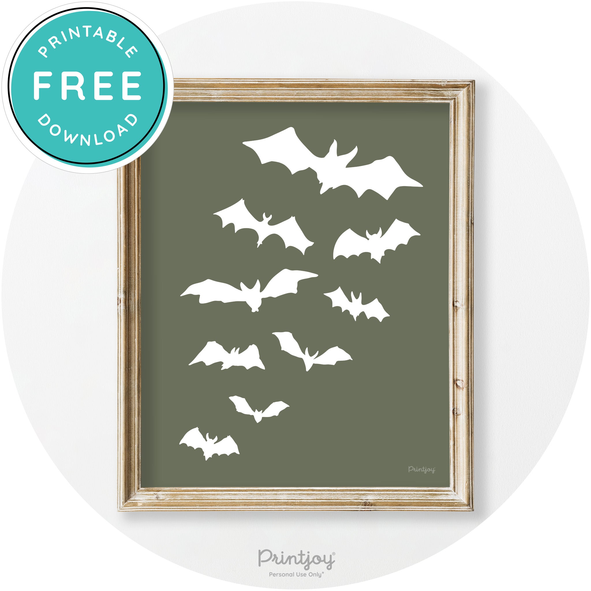 Halloween Bats Silhouette Modern Vintage Wall Art Free Printable
