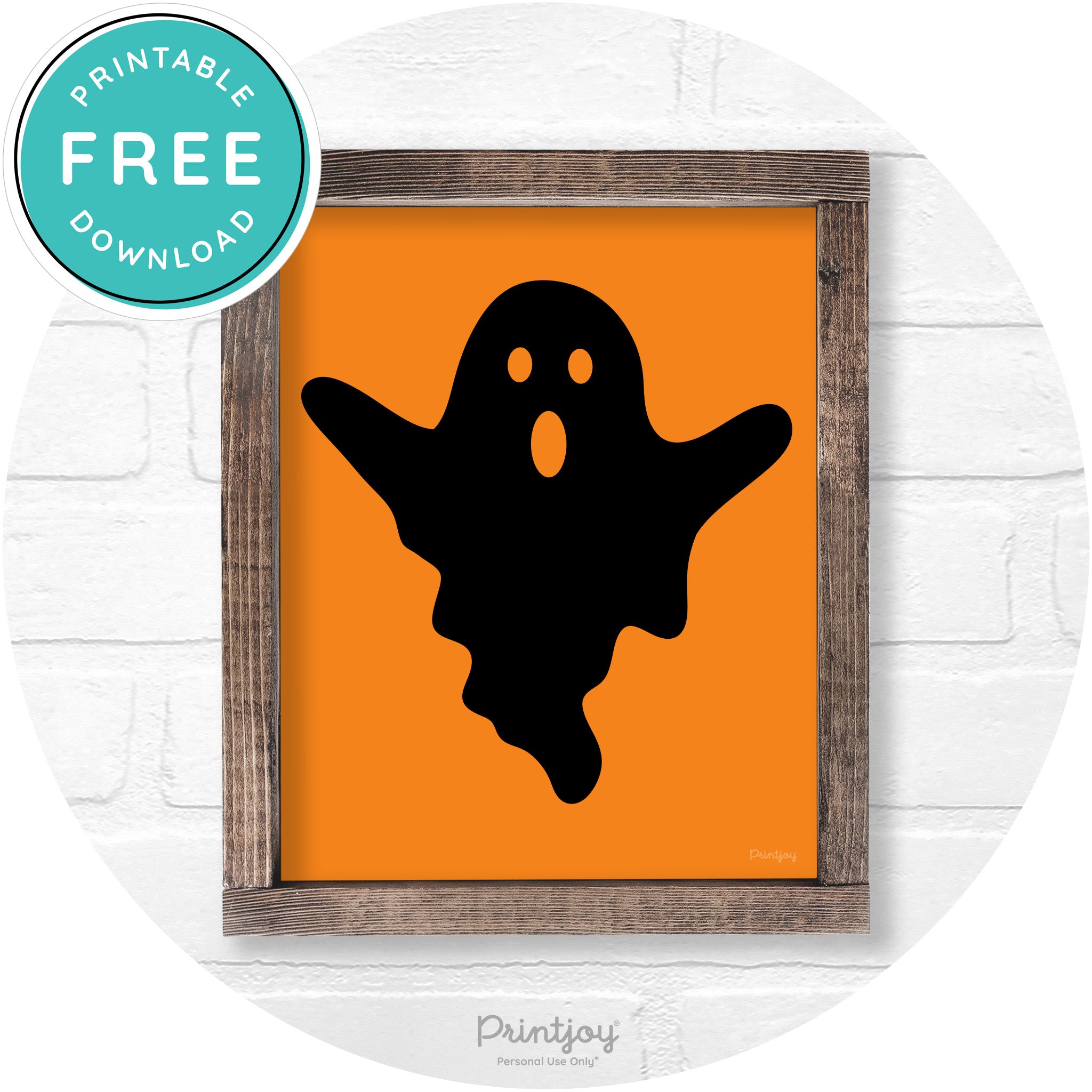 Halloween Cute Ghost Rustic Farmhouse Wall Art Free Printable