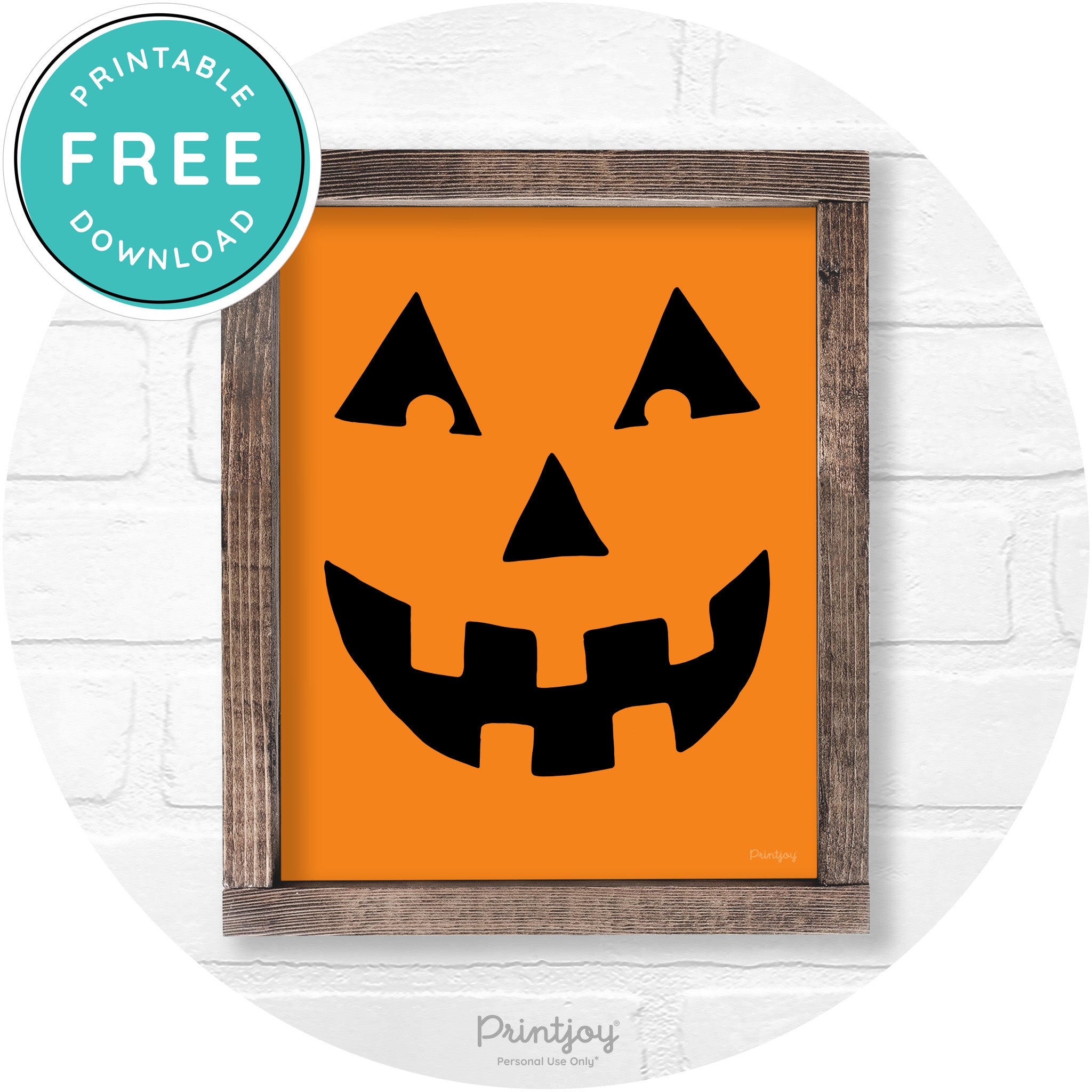Jack O Lantern Halloween Rustic Farmhouse Wall Art Printable