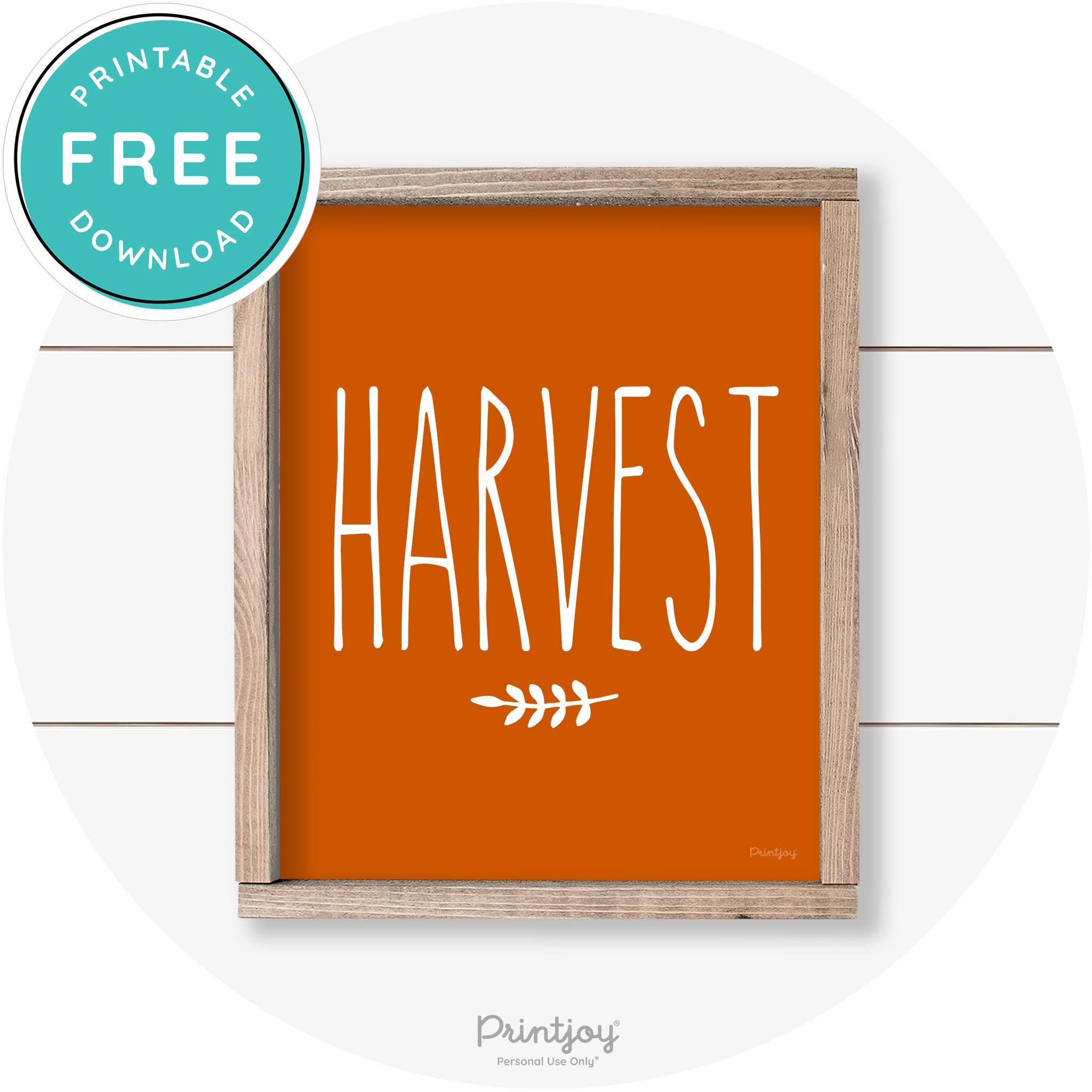 Fall Harvest Tall Letting Cute Farmhouse Wall Art Printable
