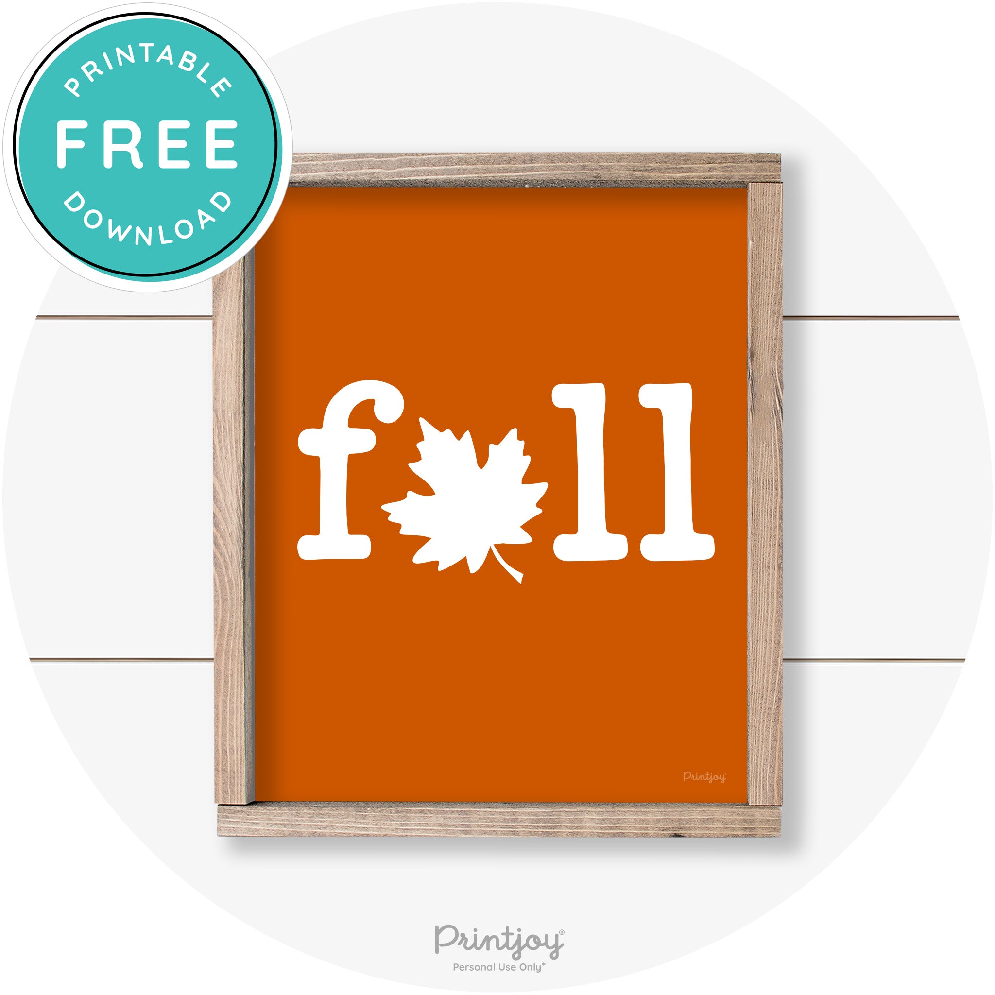 Fall Maple Leaf Cute Modern Farmhouse Wall Art Free Printable