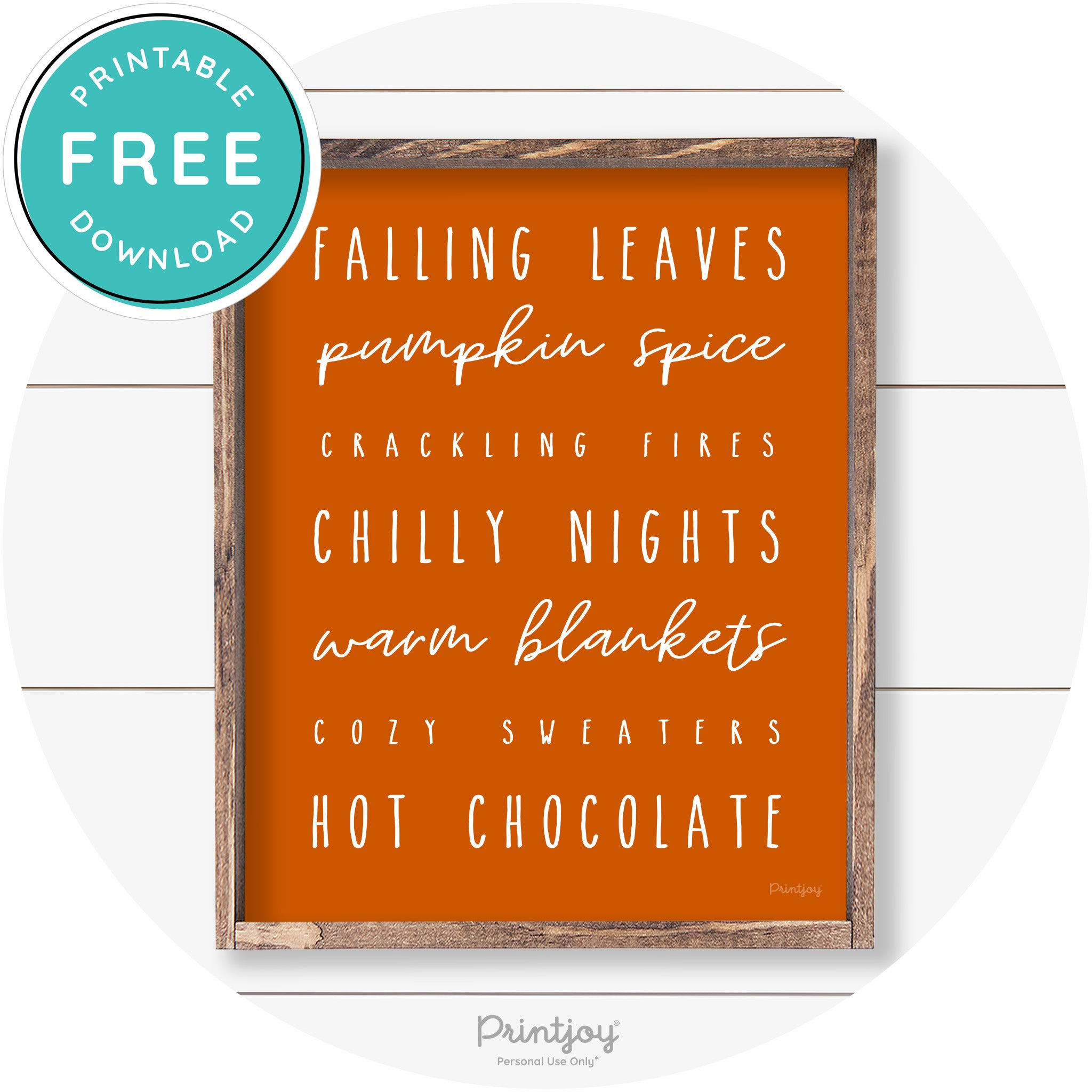 Fall Favorite Things Cute Farmhouse Autumn Wall Art Free Printable