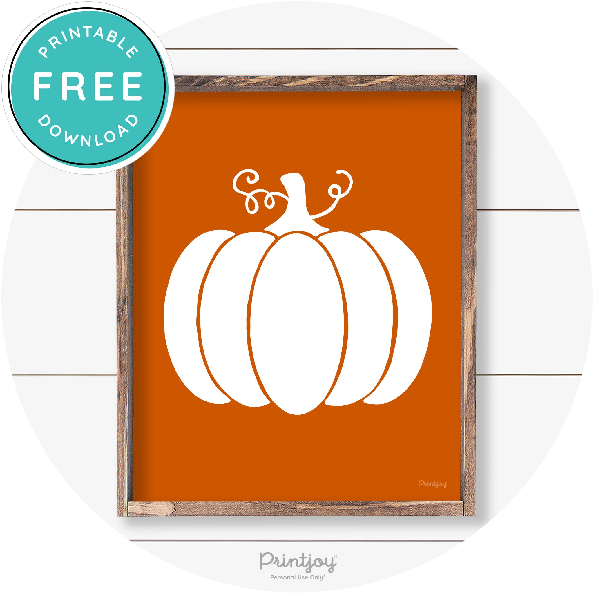Pumpkin Thanksgiving Cute Farmhouse Wall Art Decor Free Printable