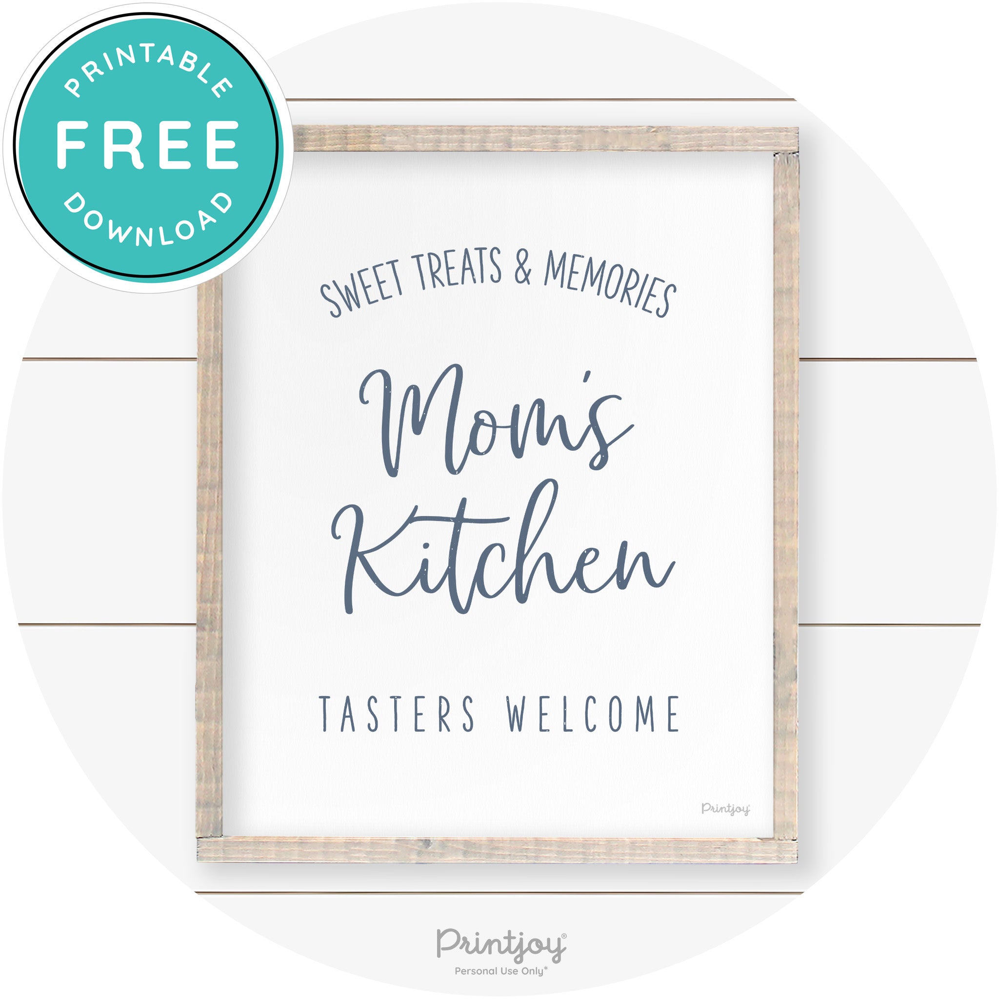 Mom's Kitchen Tasters Welcome Farmhouse Wall Art Free Printable
