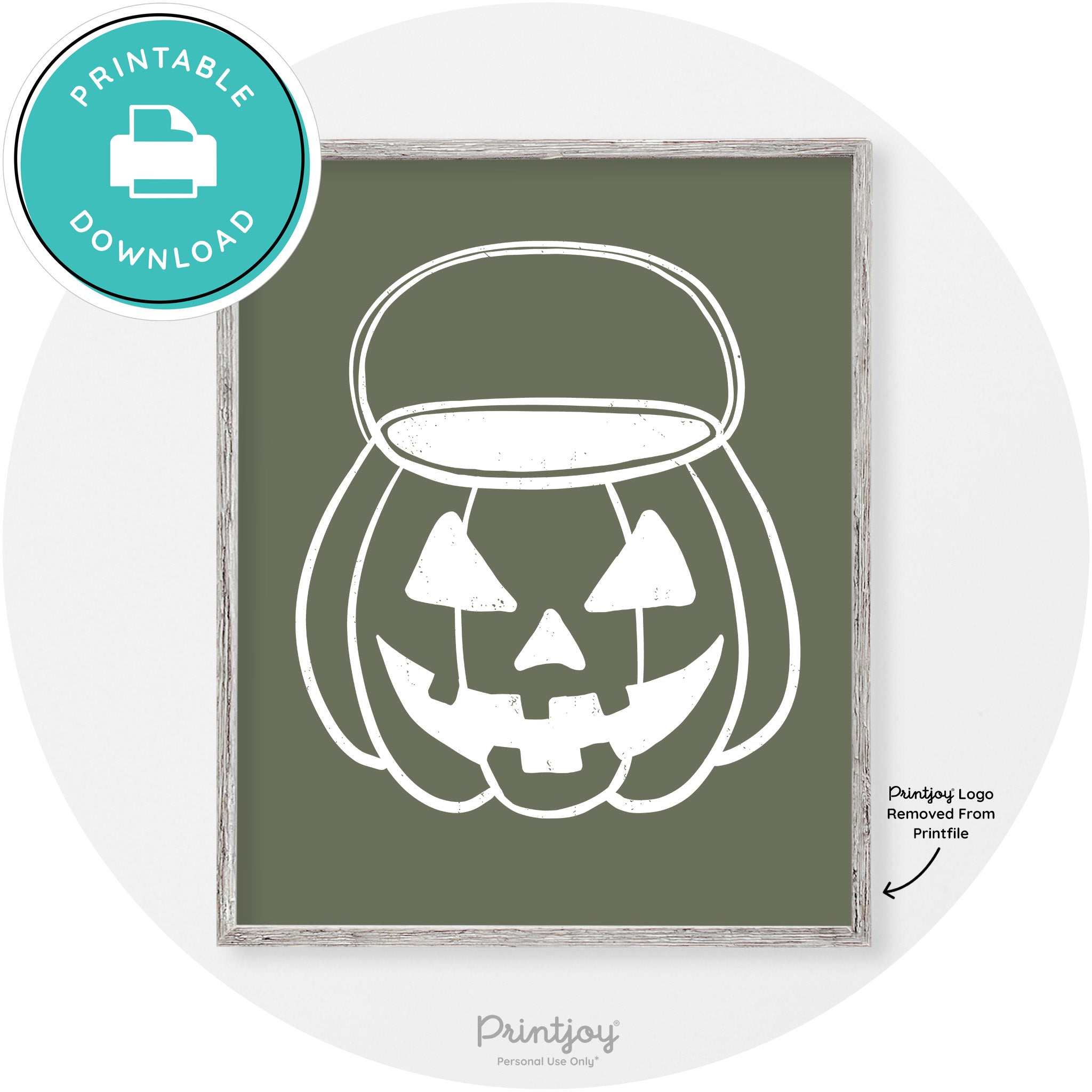 Jack O Lantern Treat Bucket Vintage Halloween Wall Art Free Printable - Printjoy