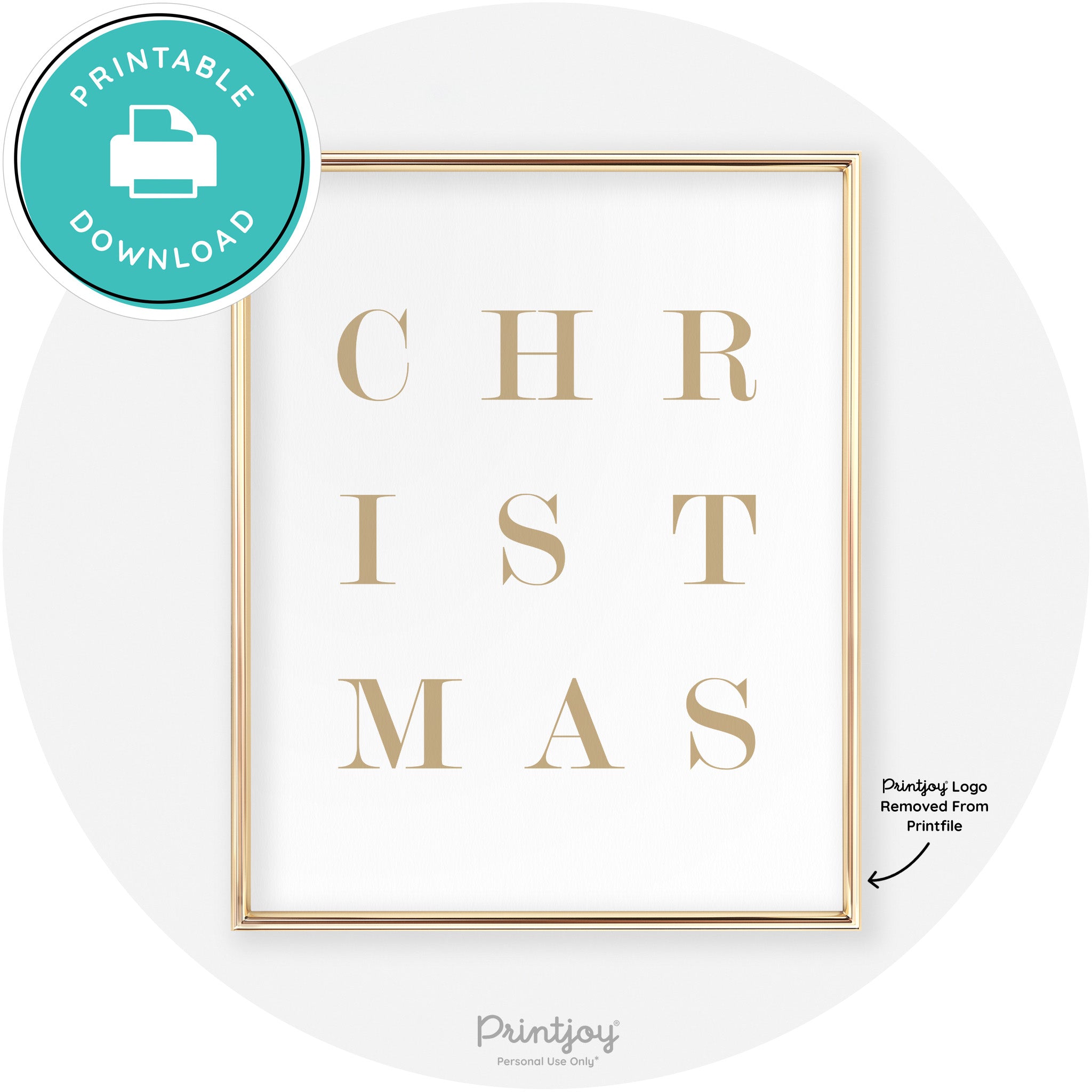 Christmas Typography Cute Modern Chic Decor Wall Art Free Printable
