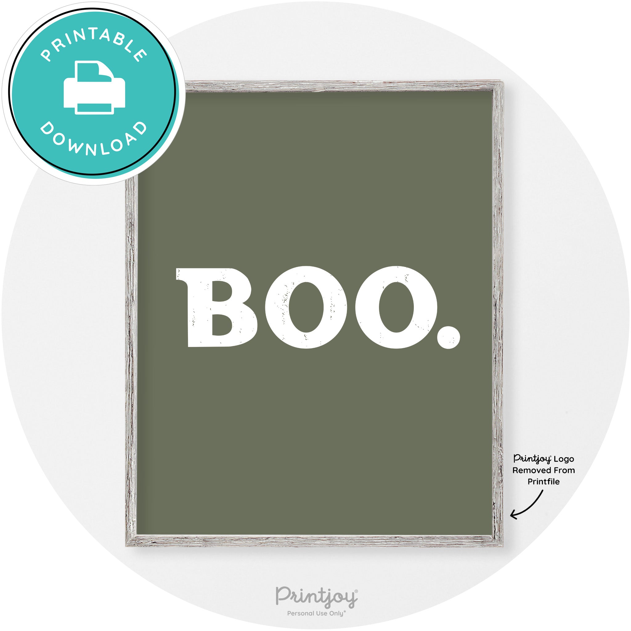 Boo Halloween Modern Vintage Wall Art Decor Free Printable
