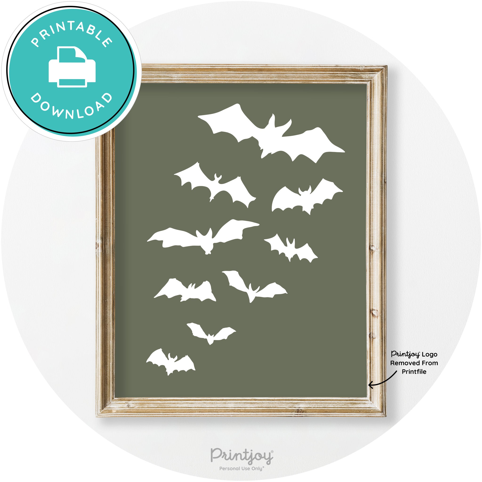 Halloween Bats Silhouette Modern Vintage Wall Art Free Printable