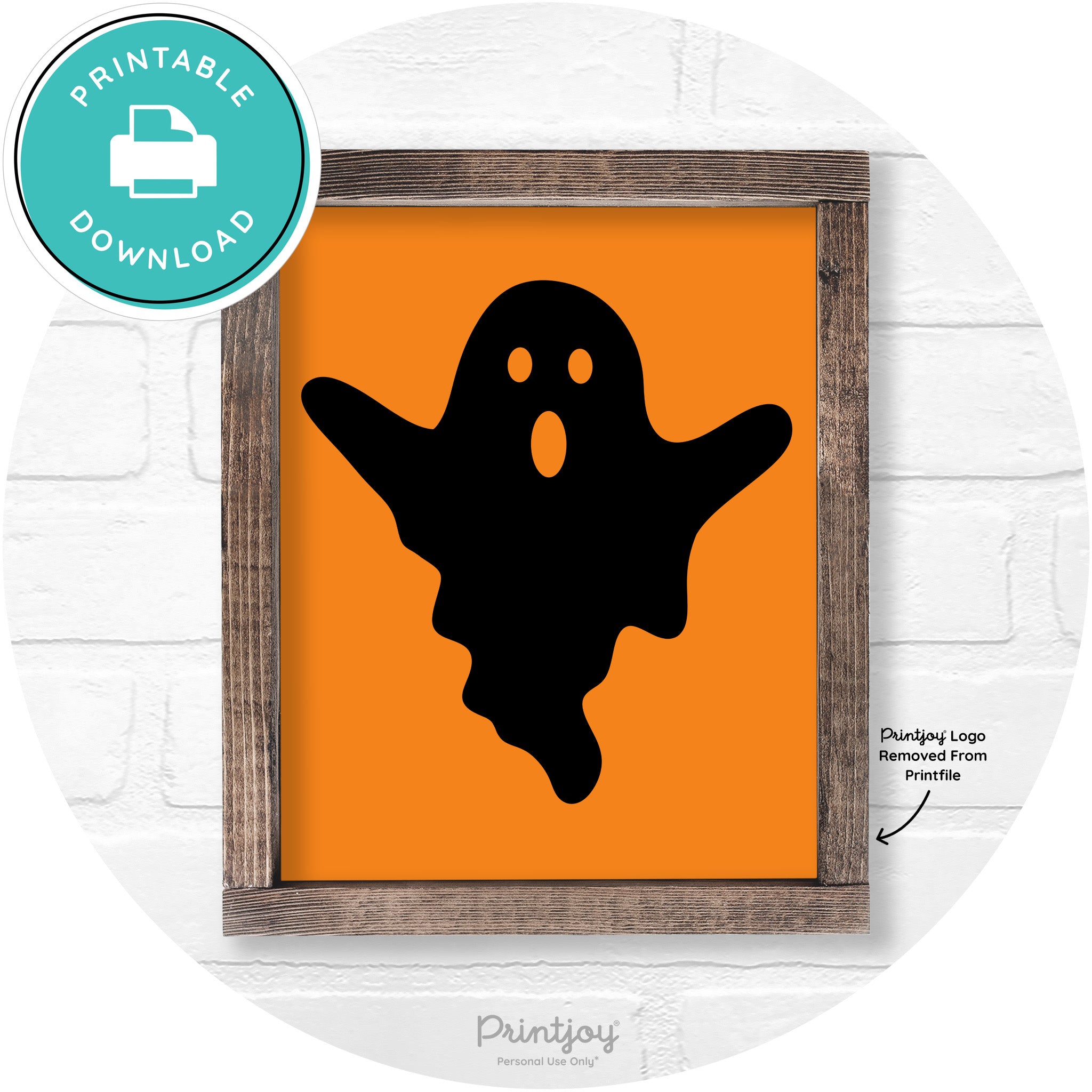 Halloween Cute Ghost Rustic Farmhouse Wall Art Free Printable