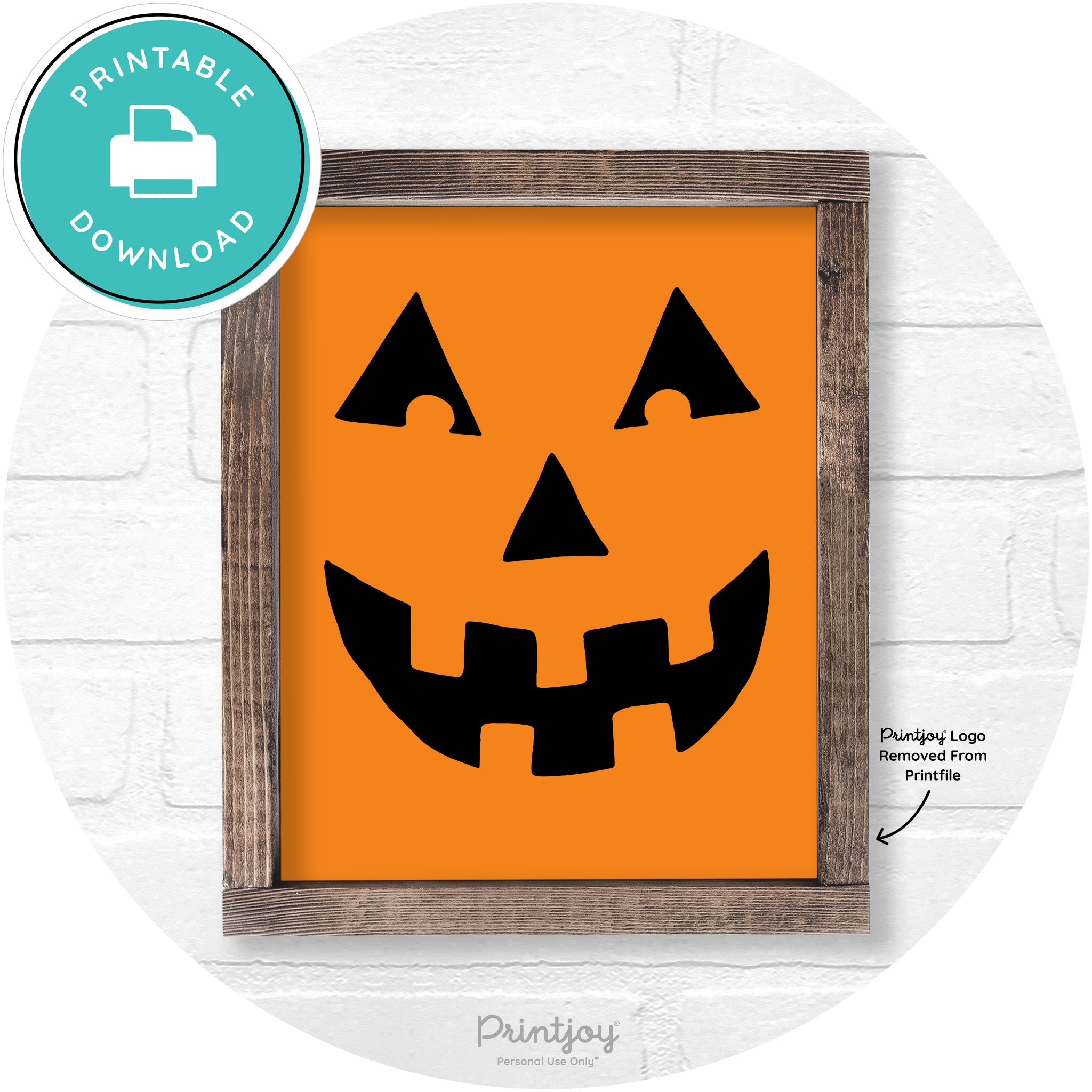 Jack O Lantern Halloween Rustic Farmhouse Wall Art Printable
